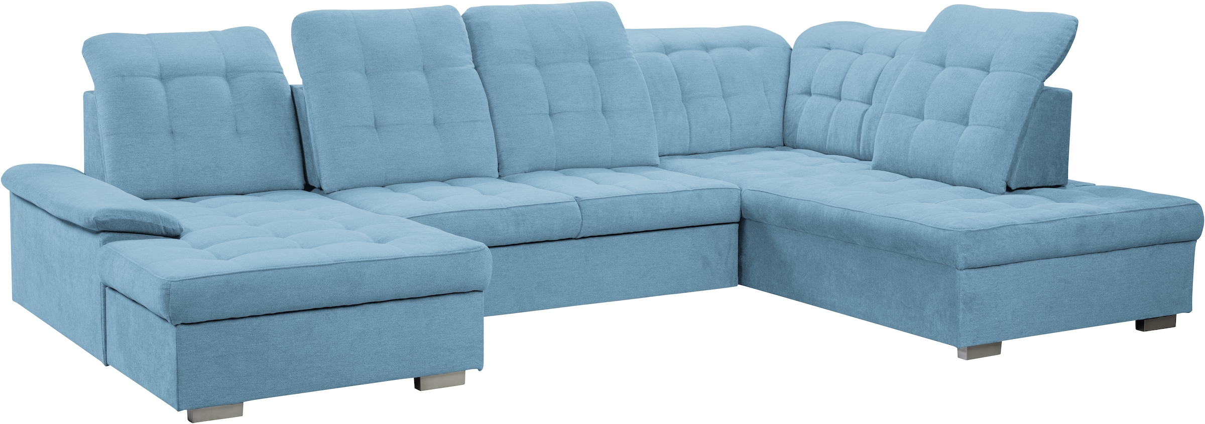 WERK2 Wohnlandschaft »Kordula-New U-Form«, Sofa in U-Form mit Schlaffunktion & Bettkasten, Schlafcouch