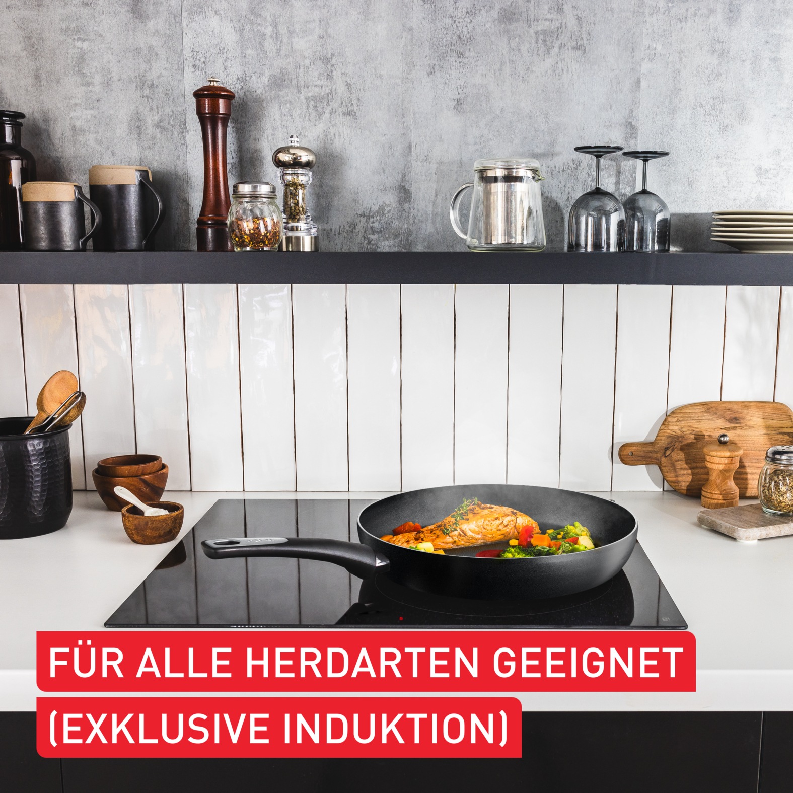 Tefal Bratpfanne »Hard Titanium Essential, Titanium Antihaftversiegelung« Aluminium 1 Stk. tlg. kompatibel mit Gas-/Elektro-/Keramikherden, nicht induktionsgeeignet