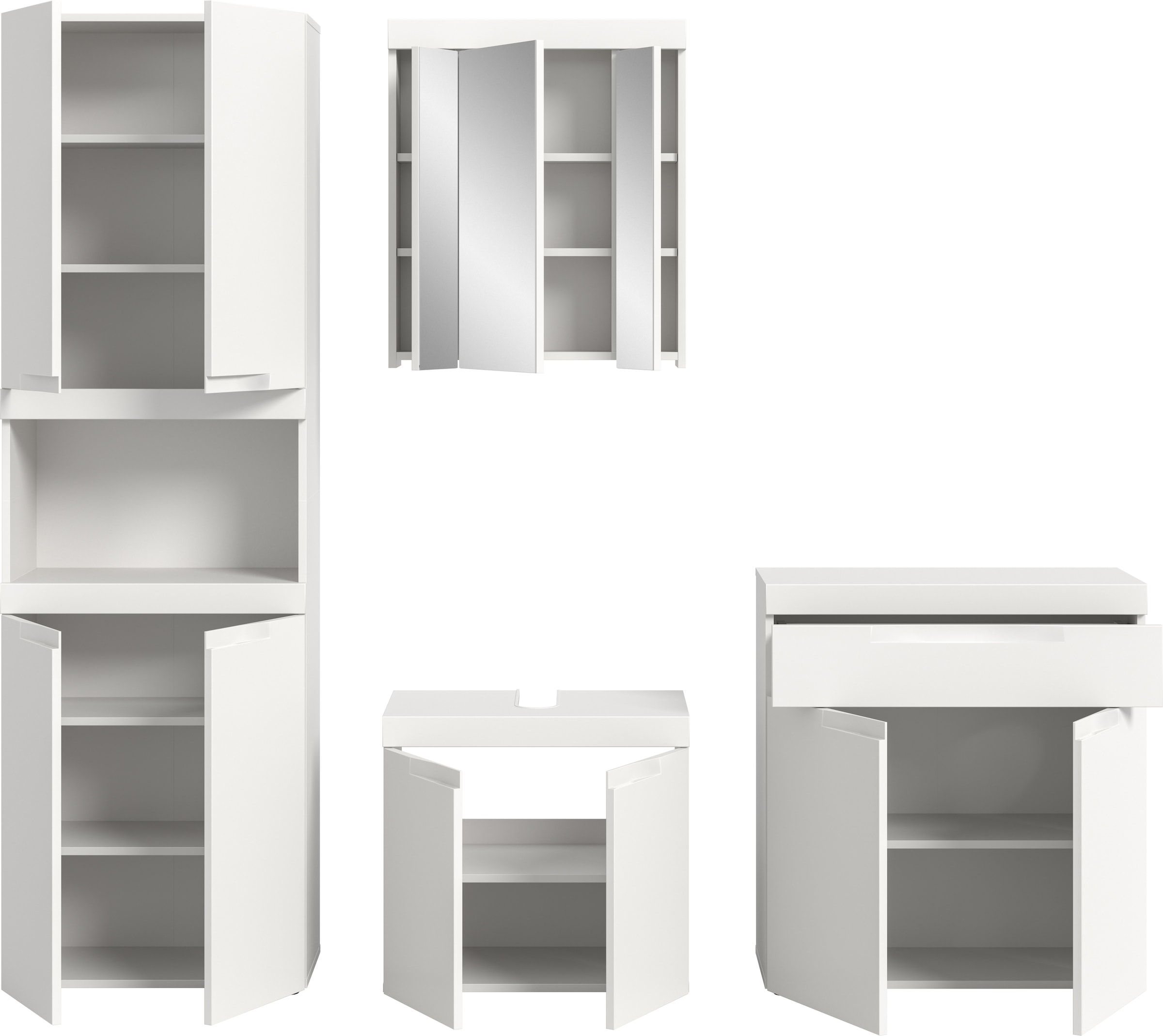 OTTO home Badmöbel-Set »MAOI, 4-teilige Badkombination, hochwertige MDF Front«
