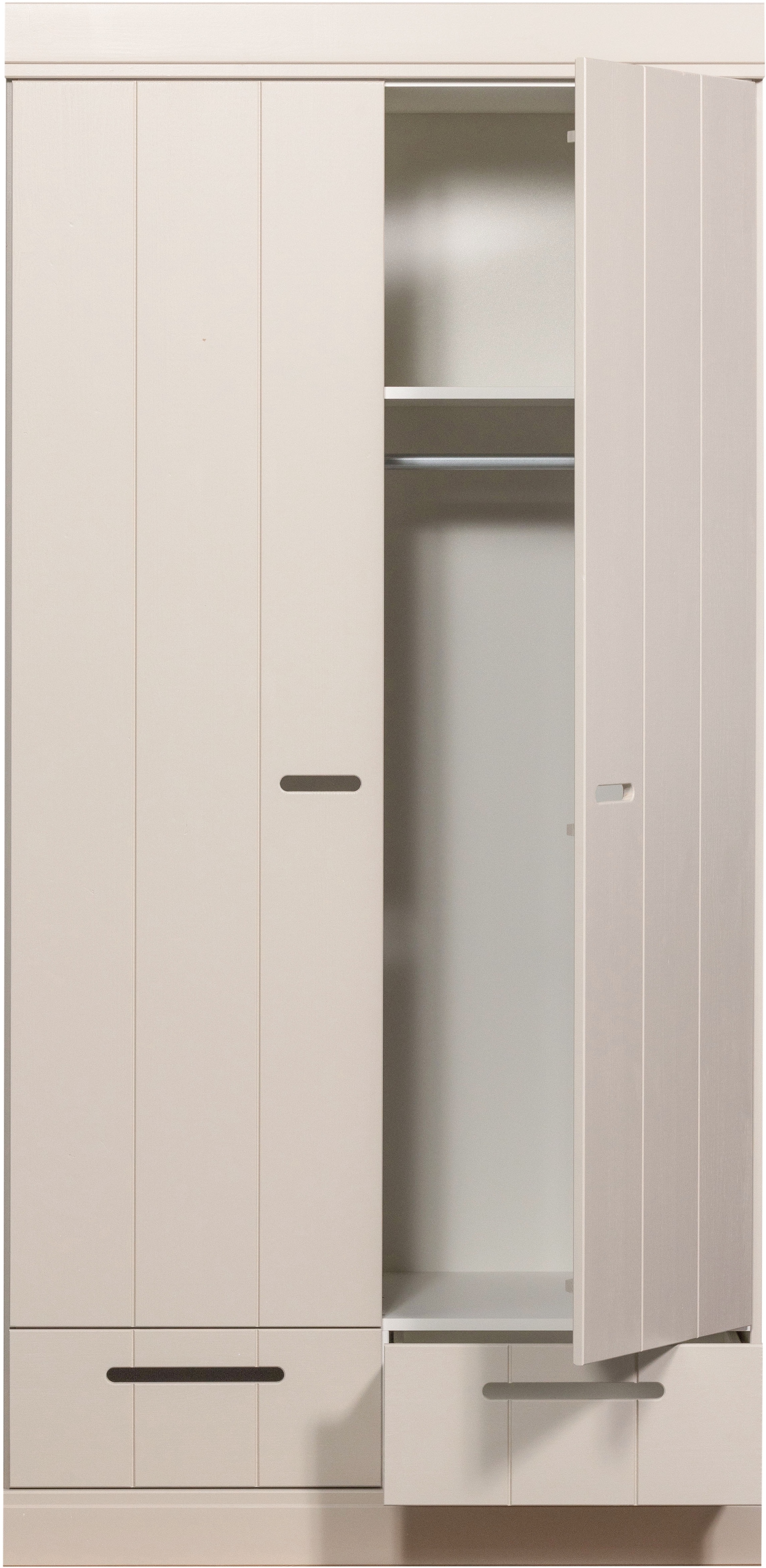 WOOOD Kleiderschrank »Connect Garderobenschrank, Mehrzweckschrank  mit Schubkästen« 2-türiger Kleiderschrank Connect aus FSC-Kiefer, modular & praktisch