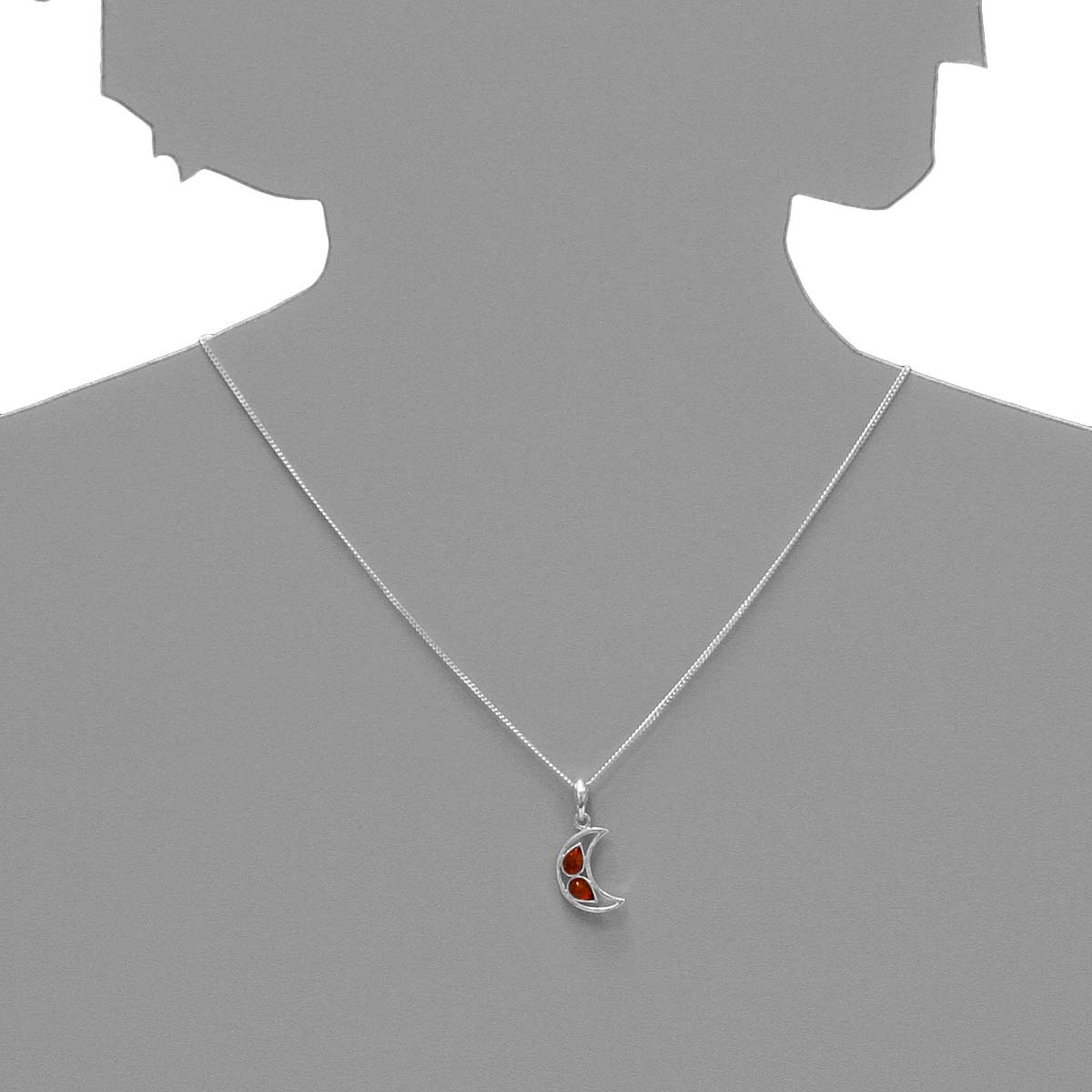 OSTSEE-SCHMUCK Kette mit Anhänger »Ostsee-Schmuck Kette mit Anhänger Mond Kette mit Anhänger Mond«, (2 tlg.)