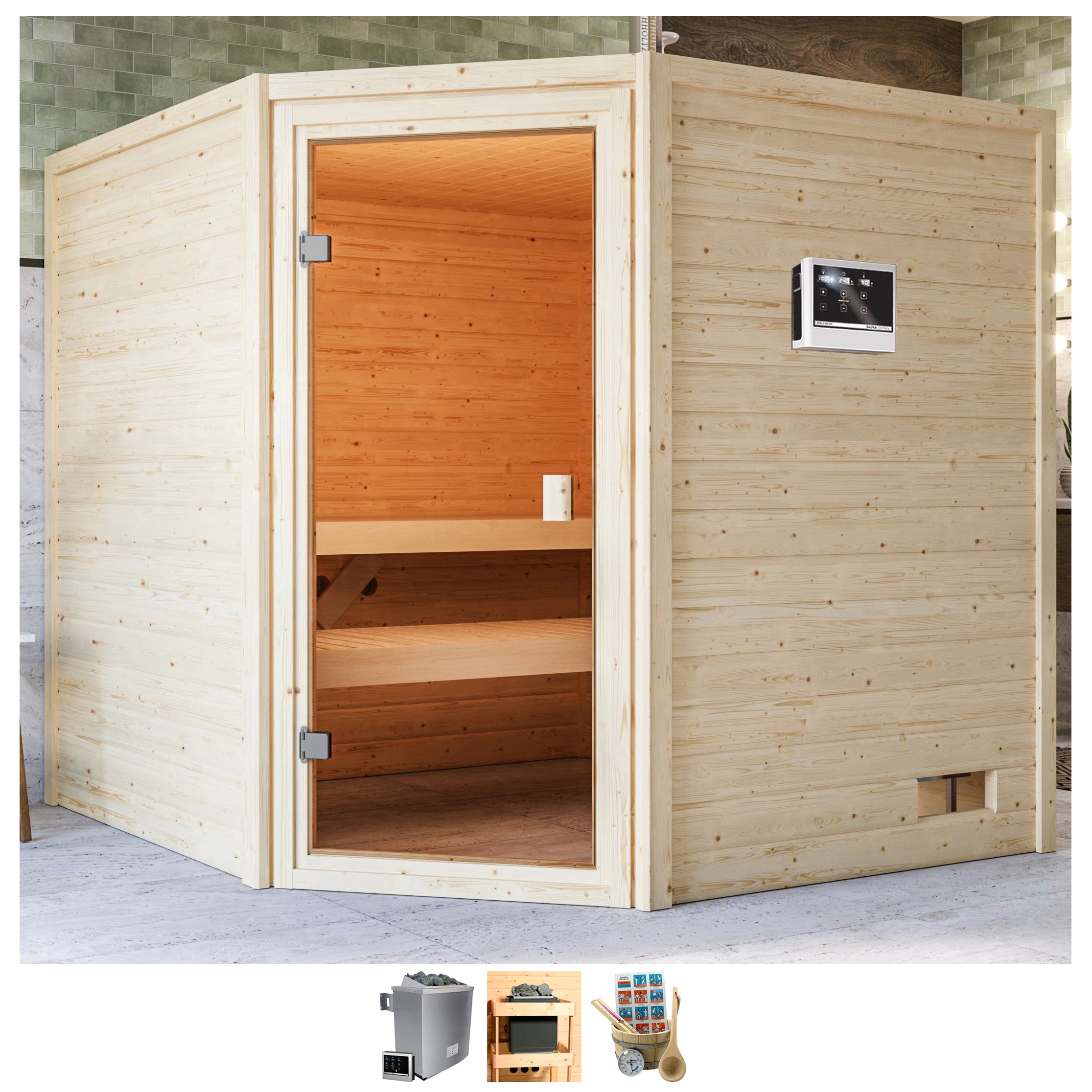 welltime Sauna »Tami«, 4,5-kW-Ofen mit ext. Steuerung günstig online kaufen