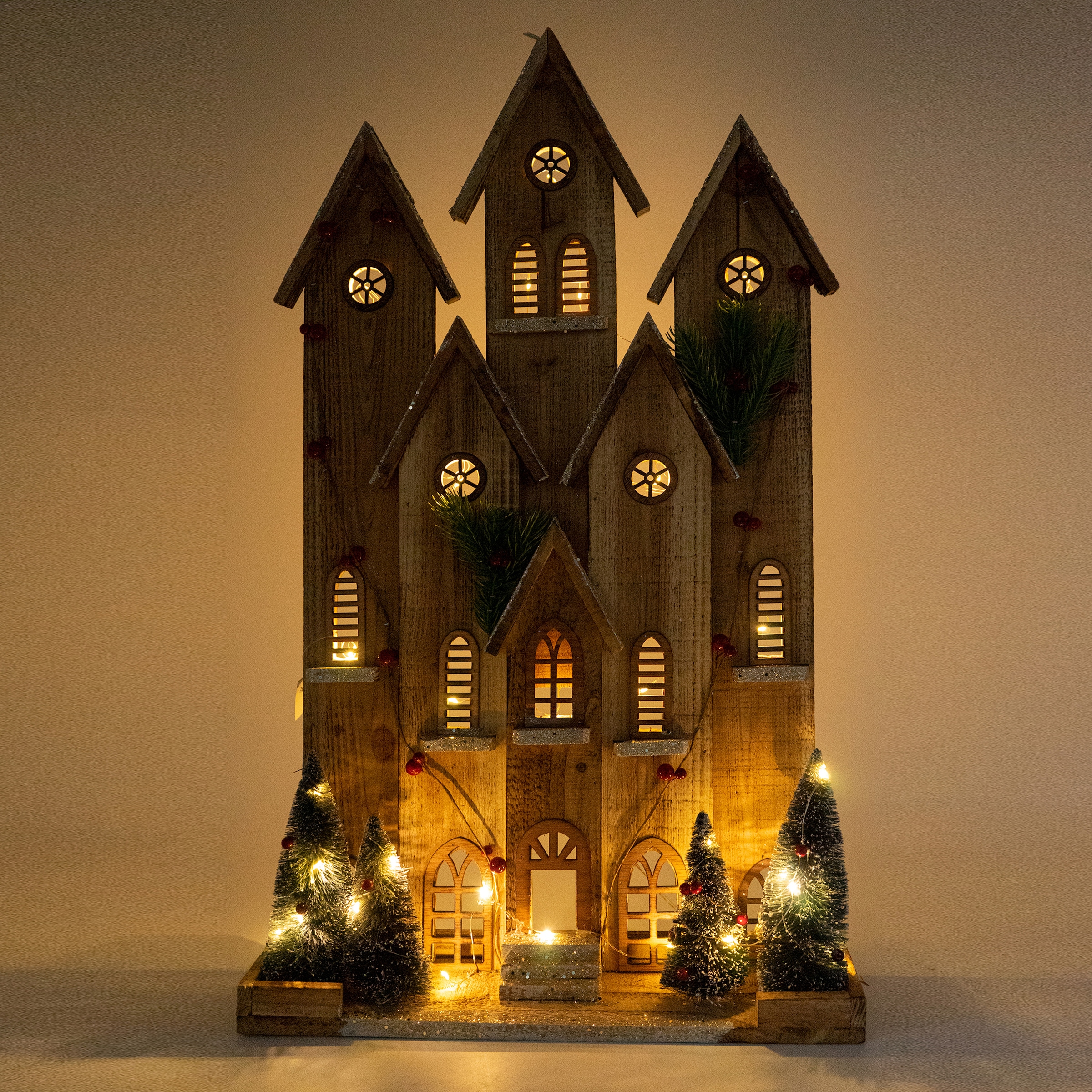 NOOR LIVING Weihnachtshaus »Weihnachtsdeko«, Kirche mit integrierter  LED-Beleuchtung, Höhe 73 cm online bestellen