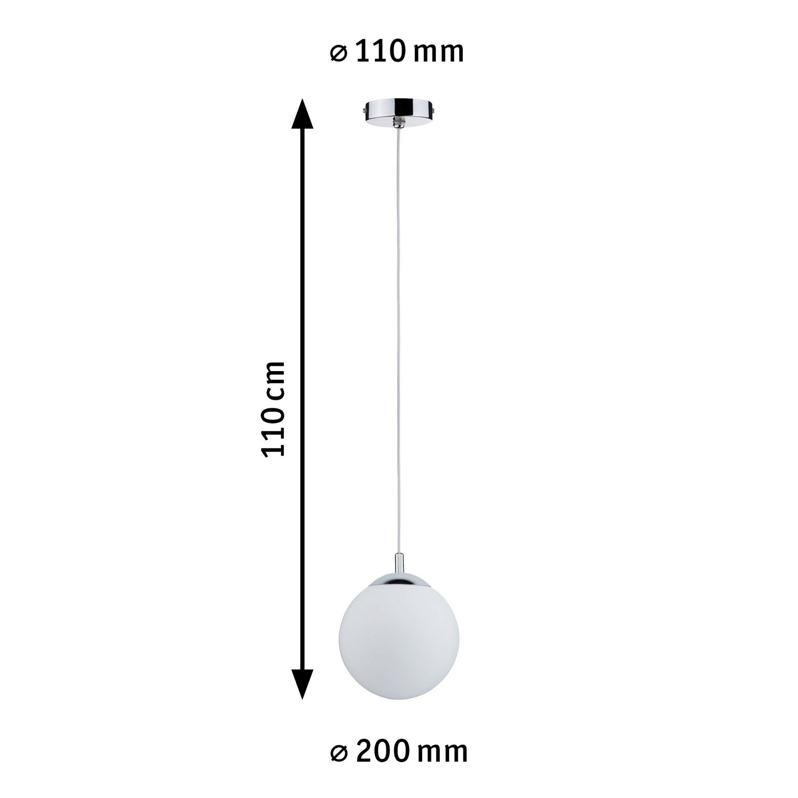 Paulmann Pendelleuchte »Globe IP44 E27 max. 20W Satin, Chrom dimmbar«, 1 flammig, Leuchtmittel E27 | ohne Leuchtmittel