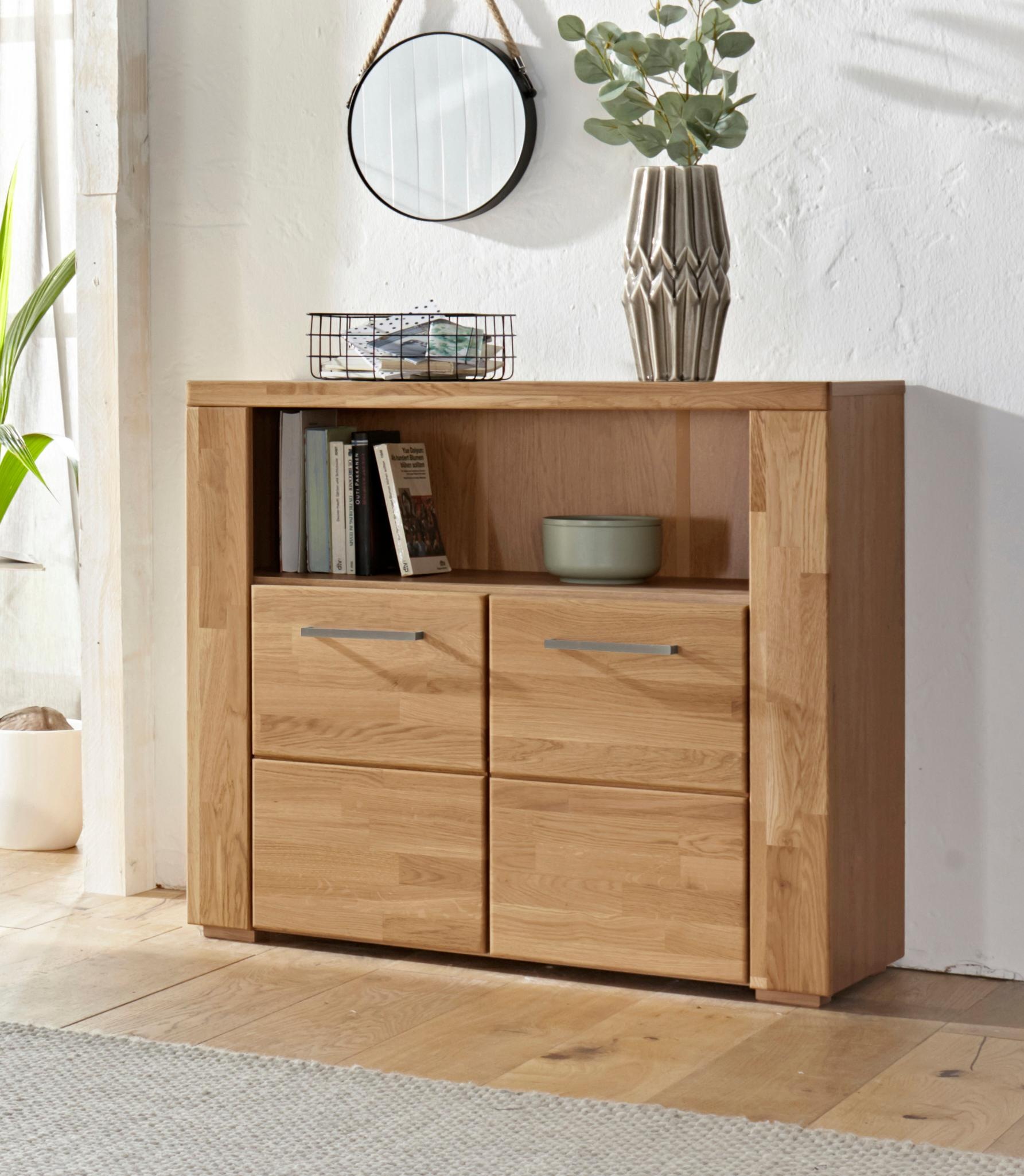 Home affaire Kommode »Celle,90cm breit,35 cm tief, Fronten Massivholz«, Hol günstig online kaufen