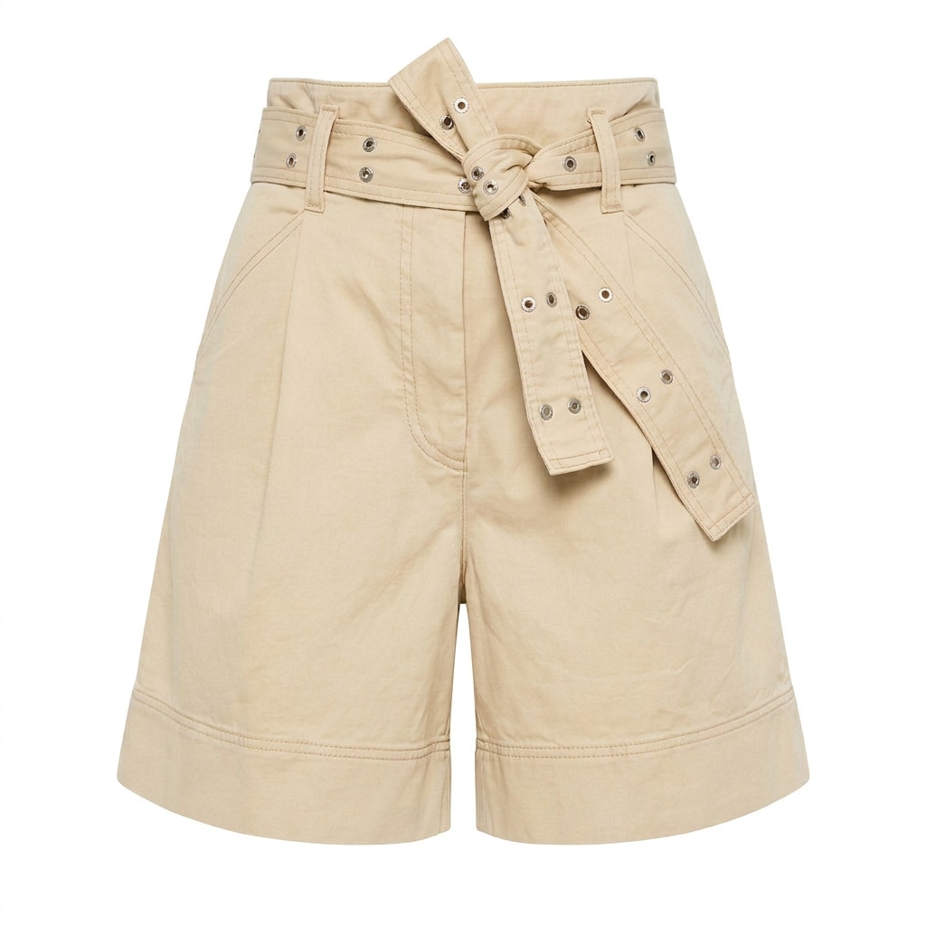 BOSS ORANGE Shorts »Tulina Premium Damenmode«  mit Ösen-Gürtel, Paperbag-Stil