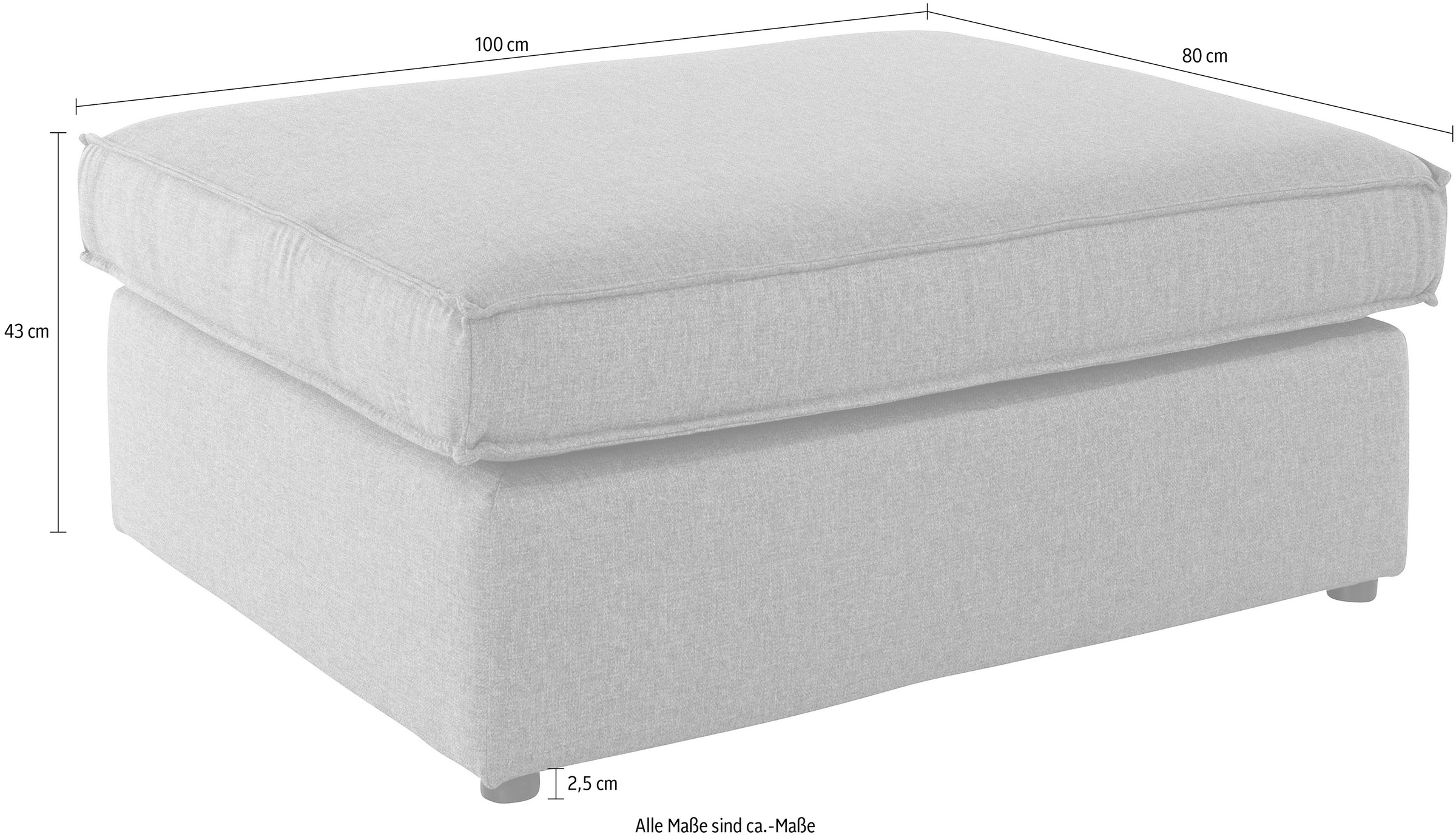 RAUM.ID Polsterhocker Florid, einzeln stellbar oder als Teil eines Modulsofas