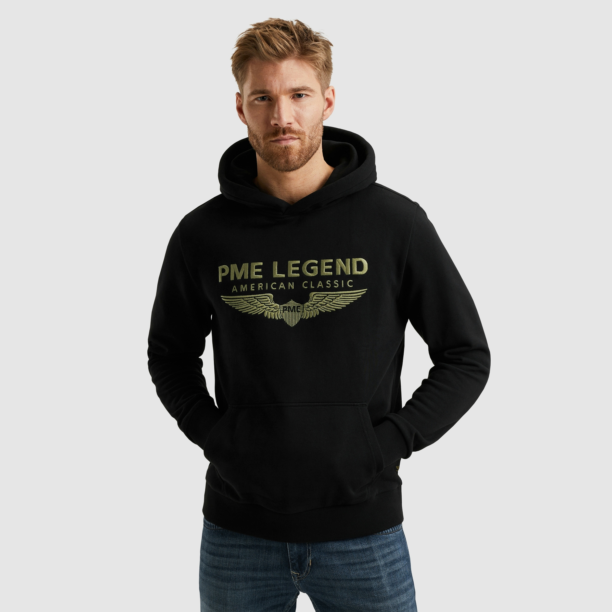 PME LEGEND Kapuzensweatshirt »Hooded soft terry with logo«, mit Logostickerei
