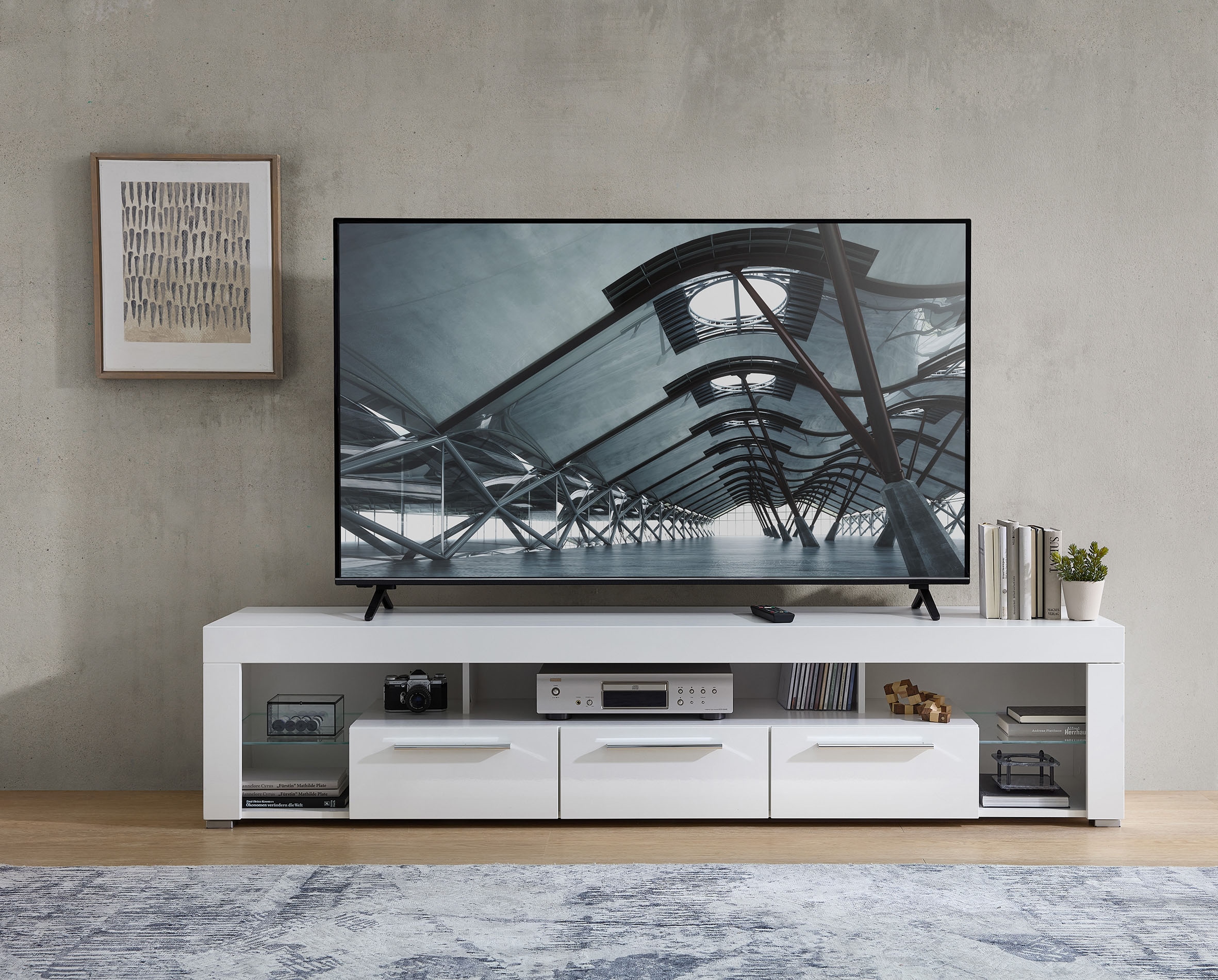 Stolkom TV-Schrank »Goal« 3 Schubkästen, 5 offenen Fächern, Stellmaß 200/44/44 cm