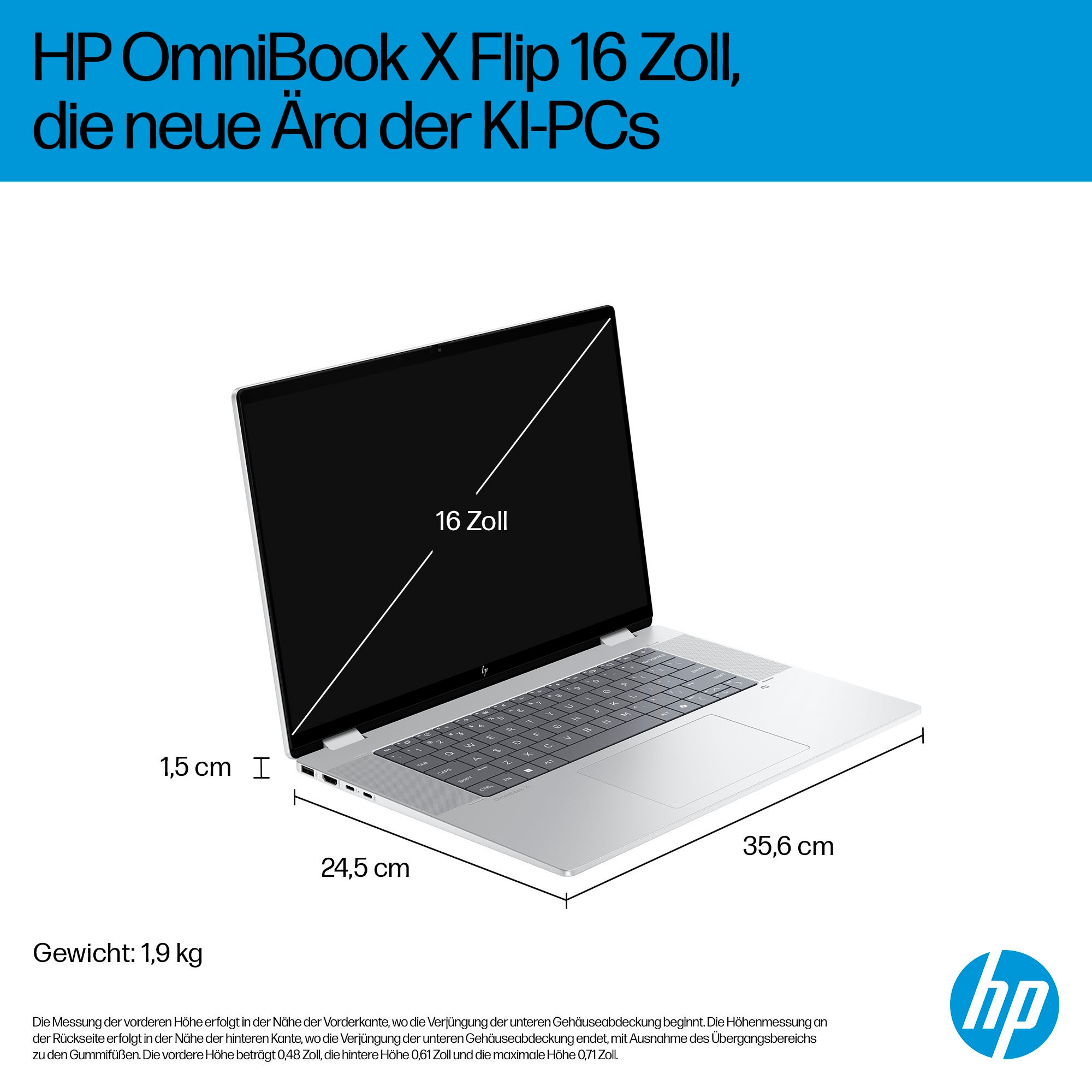 HP Convertible Notebook »OmniBook X Flip 16-as0252ng«, 40,64 cm, / 16 Zoll, Intel, Ultra 7, ARC, 512 GB SSD