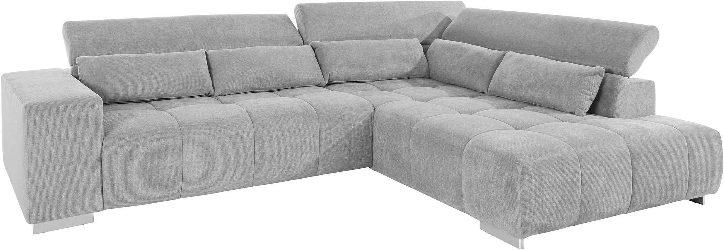 COTTA Ecksofa »Orion L-Form«, mit Kopfteilverstellung & 5 Nierenkissen