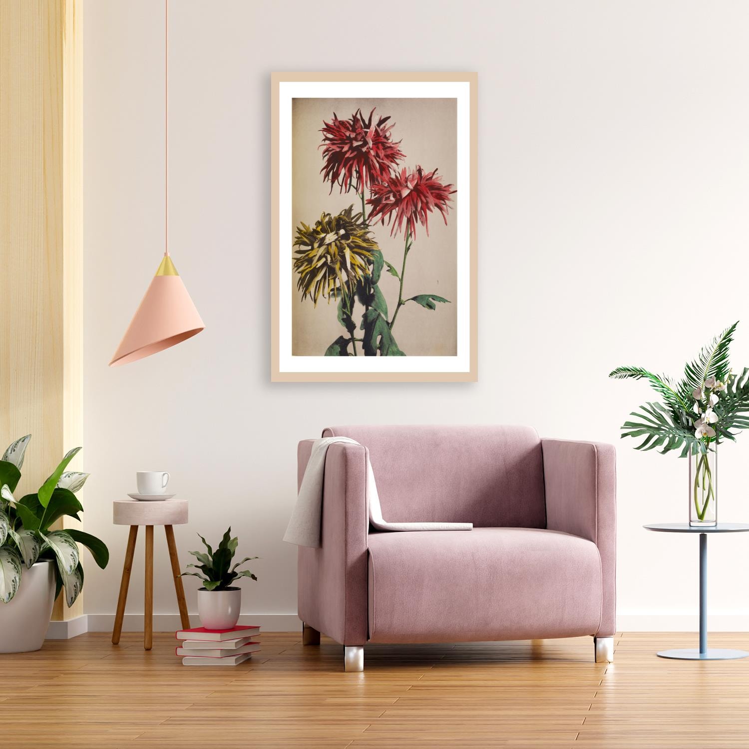 queence Bild mit Rahmen »Lina«, Blumen-Pflanzen, Premium Poster mit Naturho günstig online kaufen