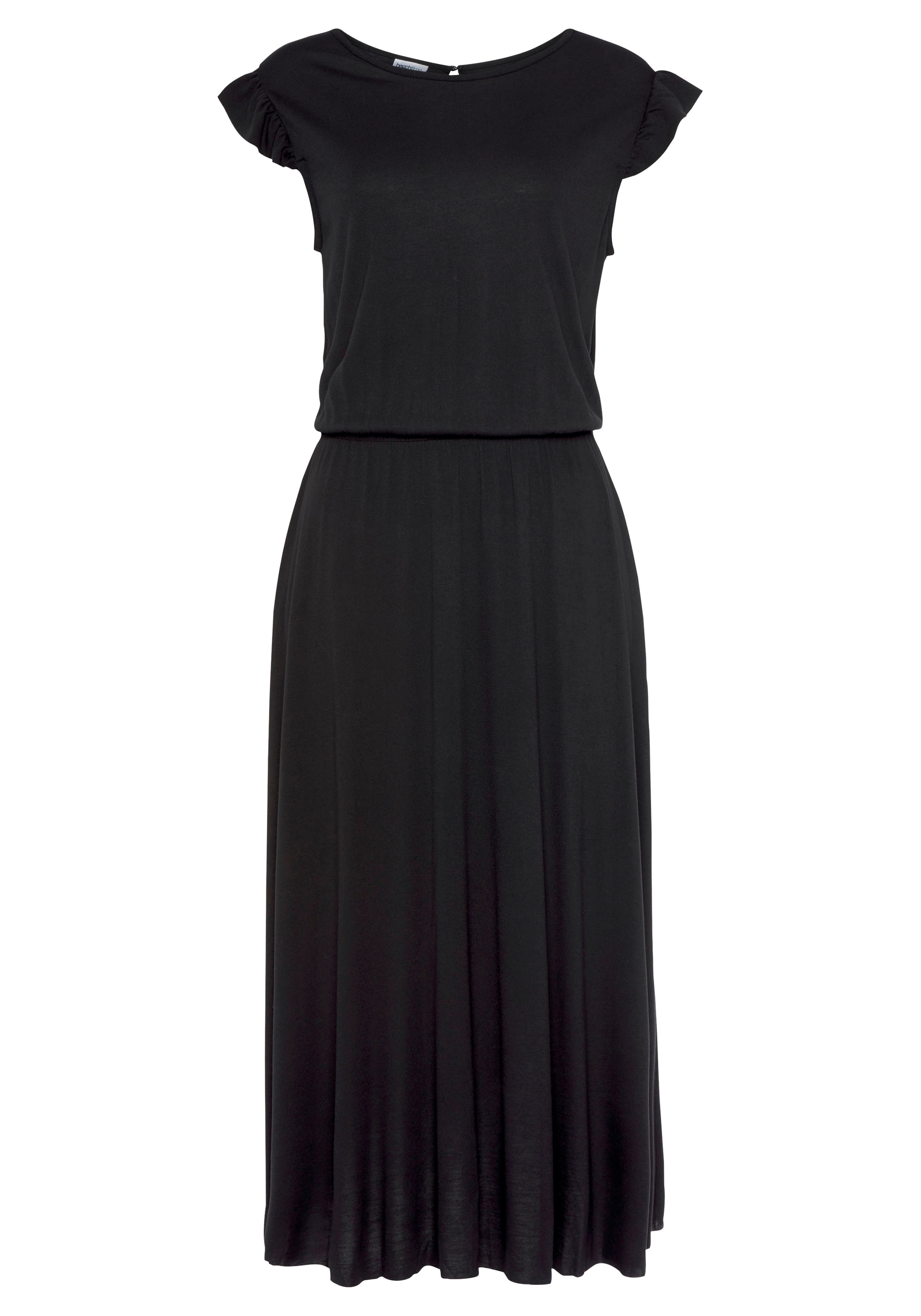 Beachtime Midikleid, aus Viskosejersey, kurzärmliges Sommerkleid, Strandkleid, Basic