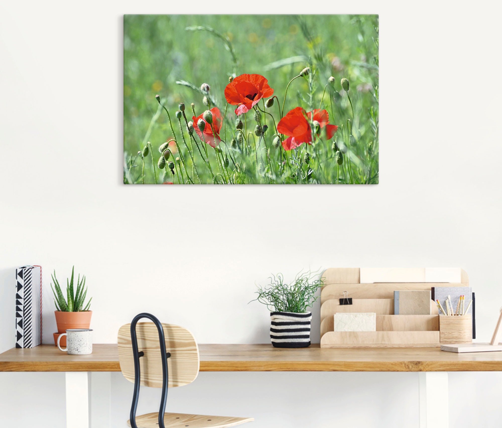 Artland Wandbild »Mohnblumen im Gras«, Blumenbilder, (1 St.), als Leinwandbild, Poster in verschied. Größen