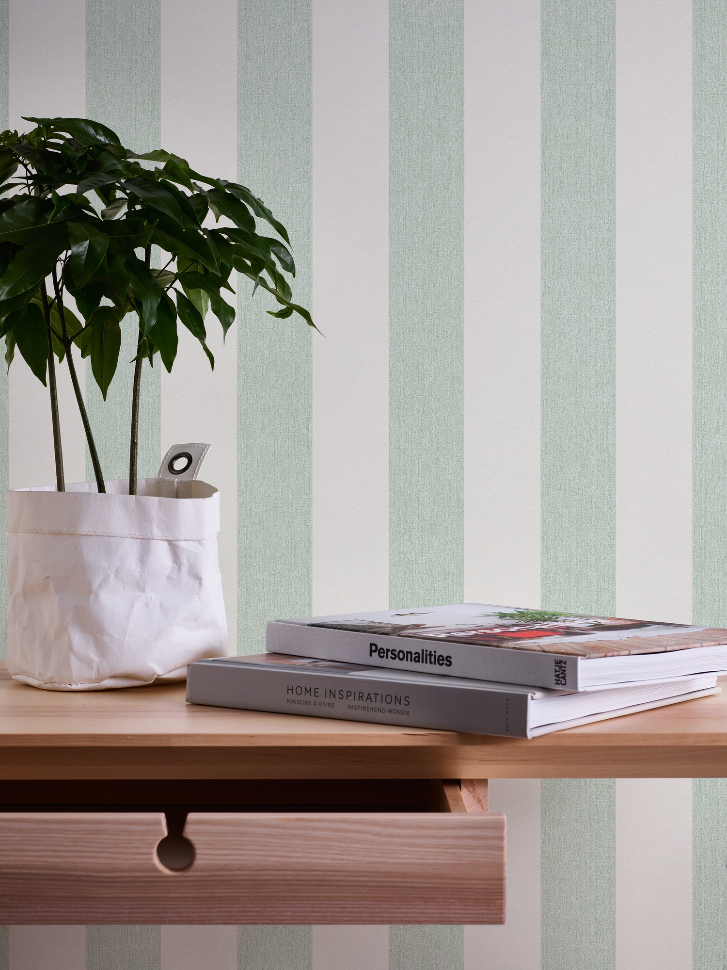 A.S. Création Vliestapete »Attractive 2 Streifentapete«, matt-gemustert-neutral, Streifentapete landhaus glatt Tapeten Wohnzimmer modern Flur Design