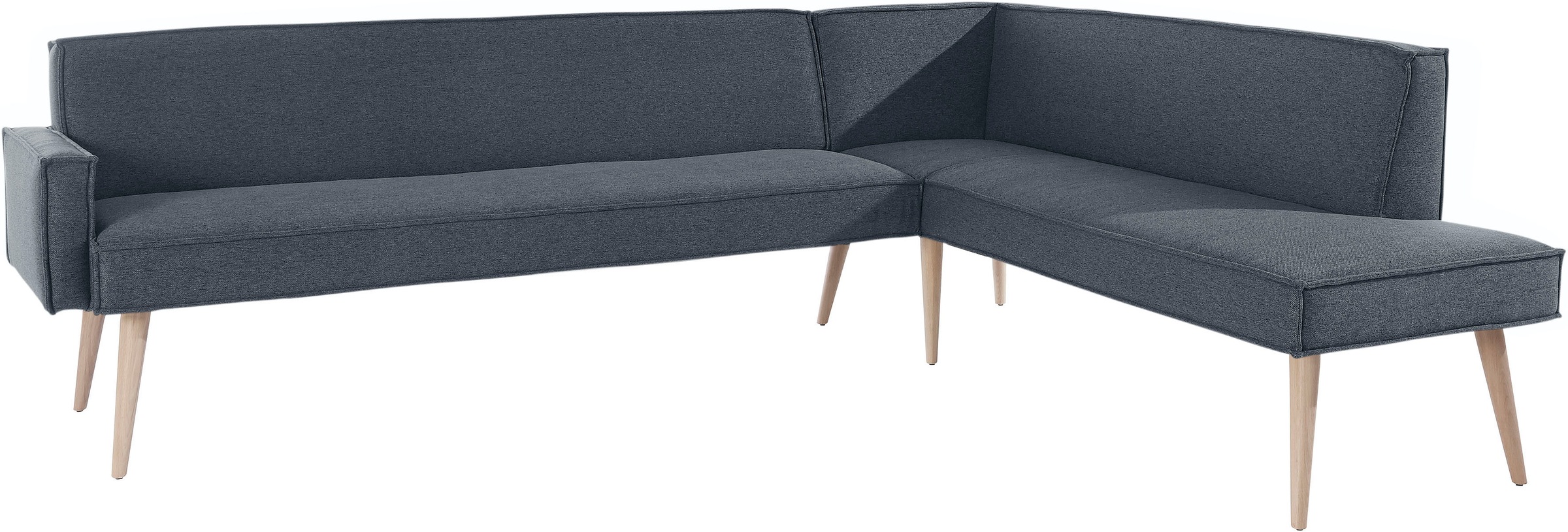 exxpo - sofa fashion Eckbank »Lungo, moderne Kedernaht, bequem und elegant, hoher Holzfuß«, hochwertige Detailverarbeitung, frei im Raum stellbar