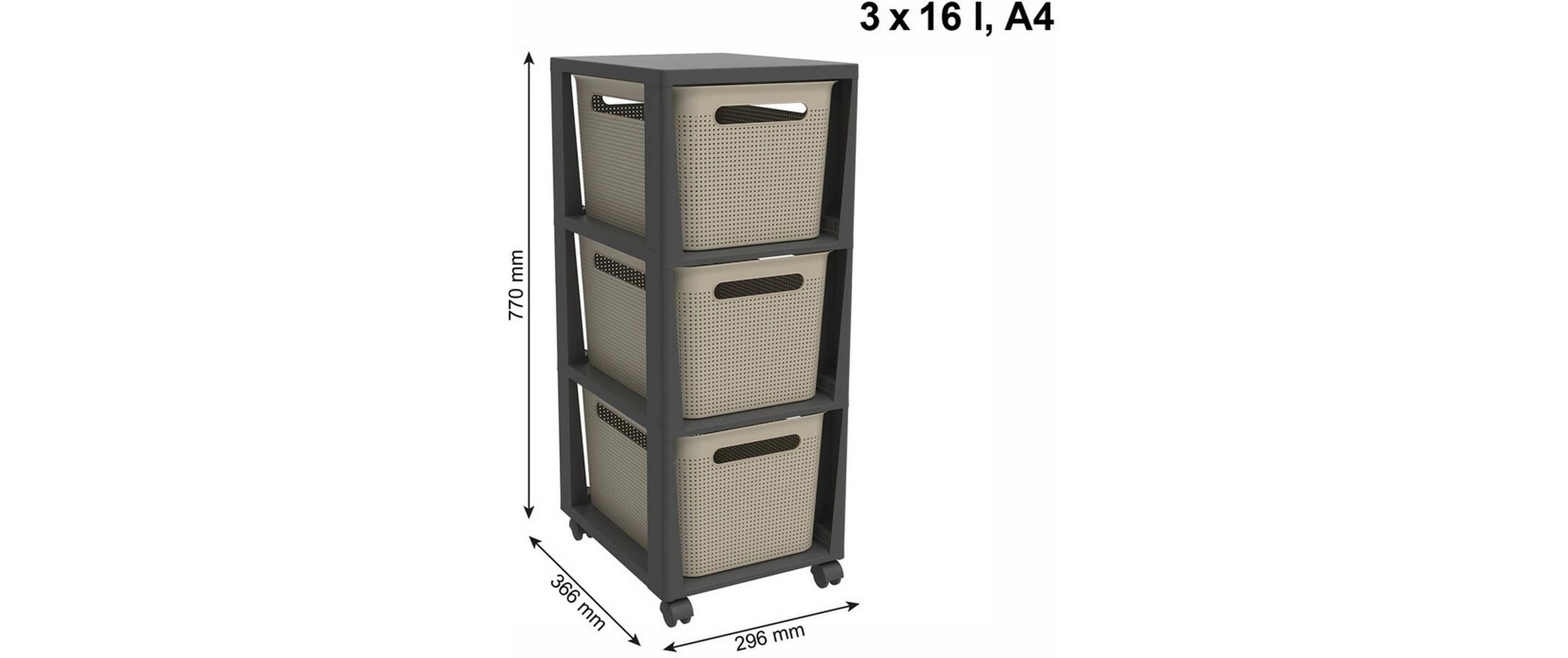 Rotho Babydesign Rollwagen »Schubladenturm PINA Cappuccino«