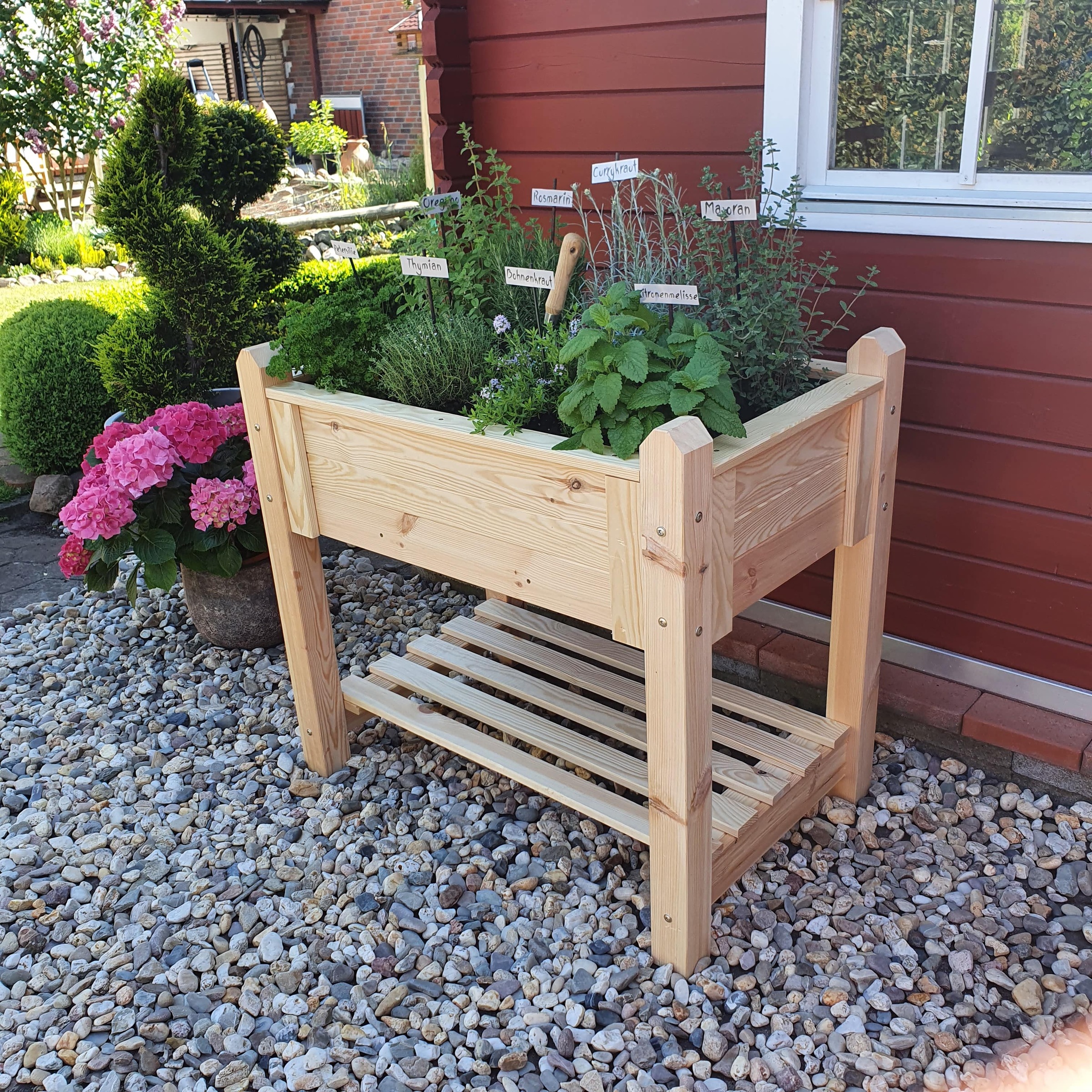 promadino Hochbeet »aus naturbelassenem Kiefernholz« inkl. Pflanzfolie