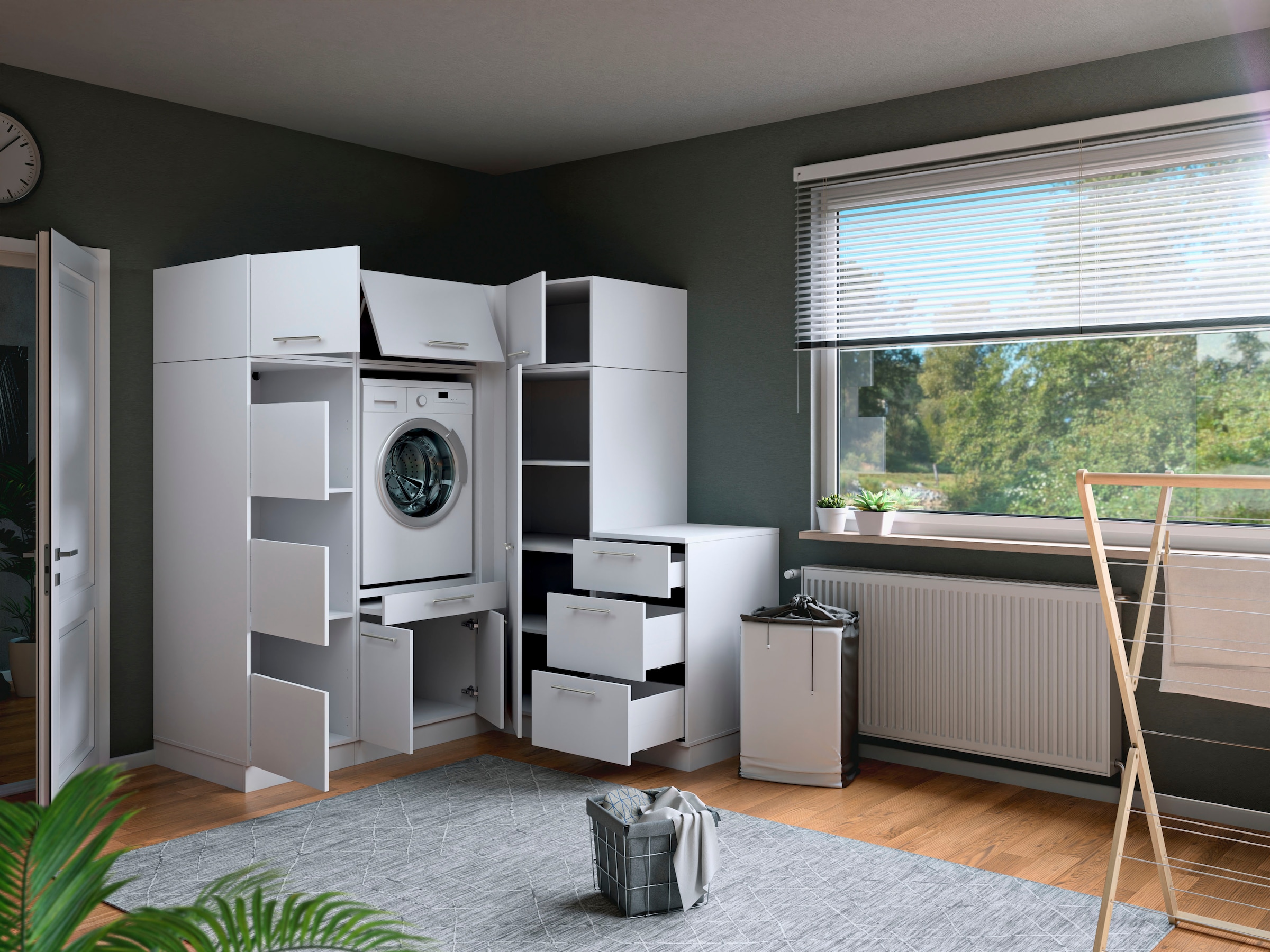 Laundreezy Mehrzweckschrank-Set »Laundreezy, 7-tlg. Mehrzweckschrank-Set B/H/T 186/200/68 cm« 7 Stk. tlg.