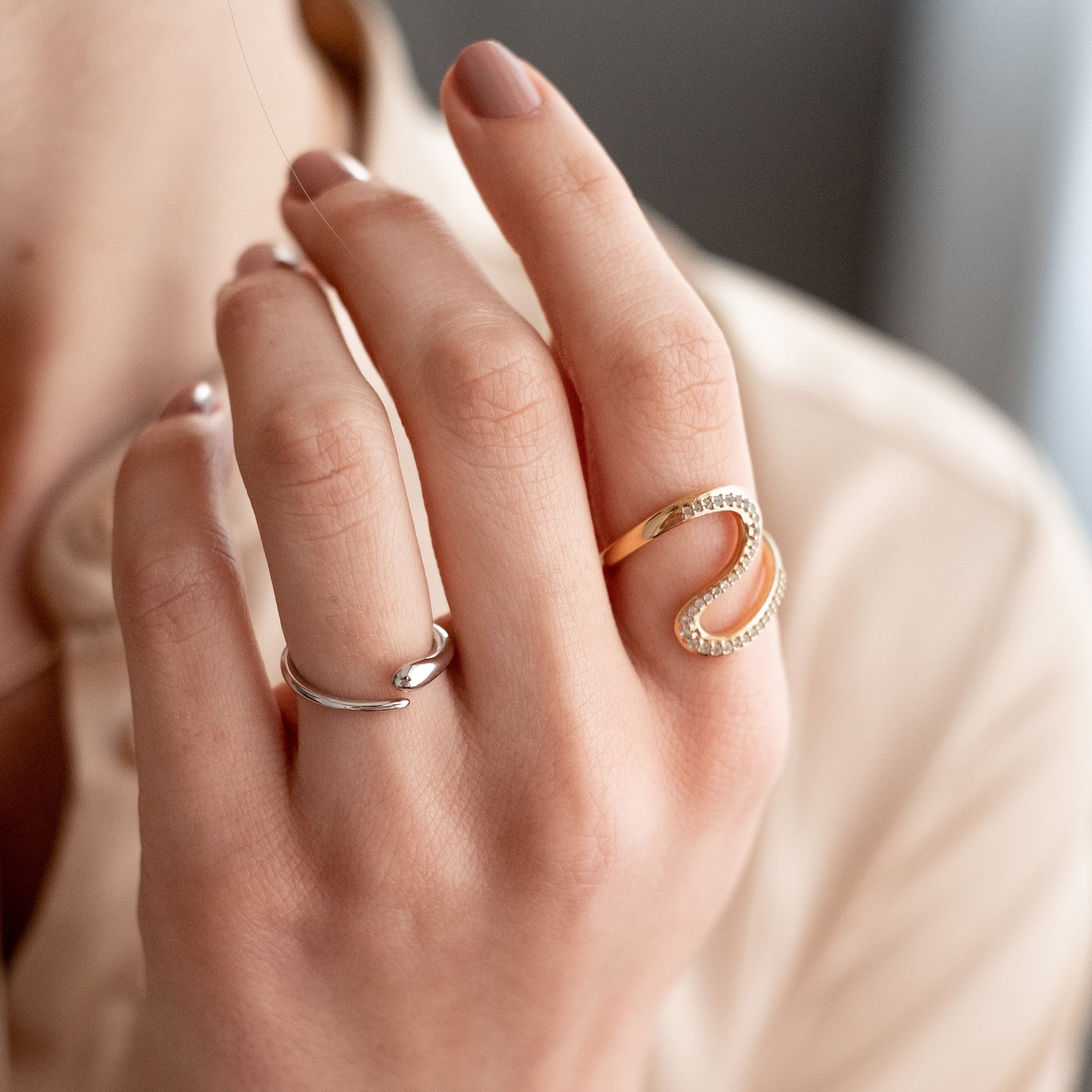 CAÏ Fingerring »925/- Sterling Silber rhodiniert«