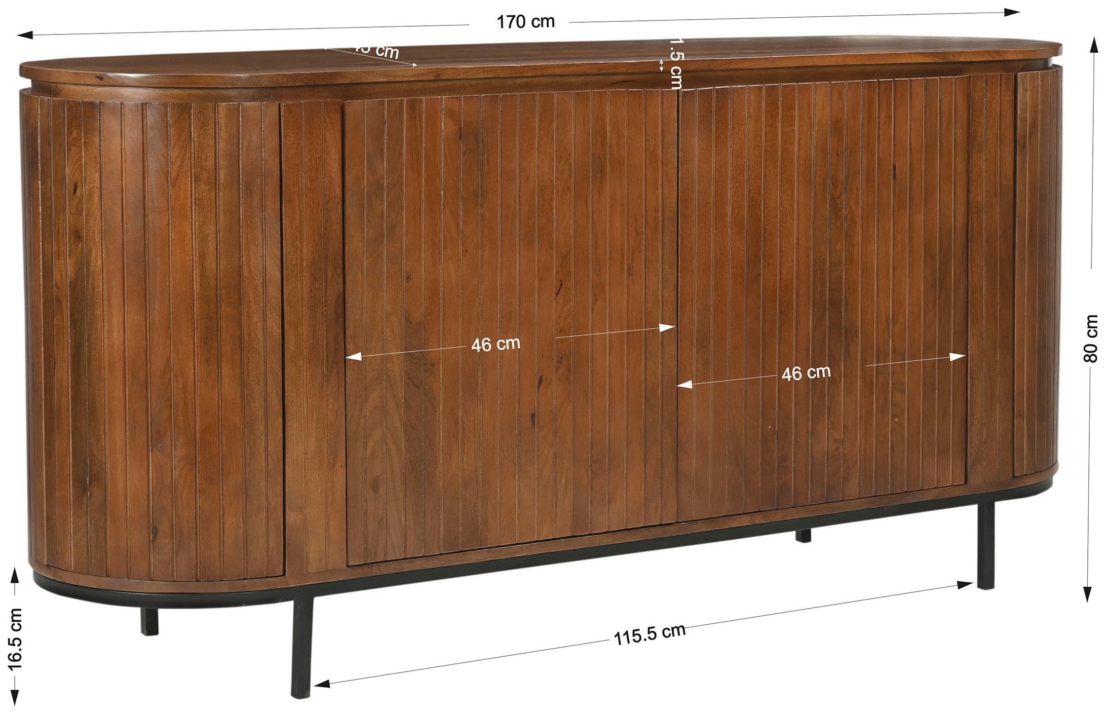 SIT Sideboard »MANGO NATURAL« 1 Stk. tlg. mit Lamellenfront