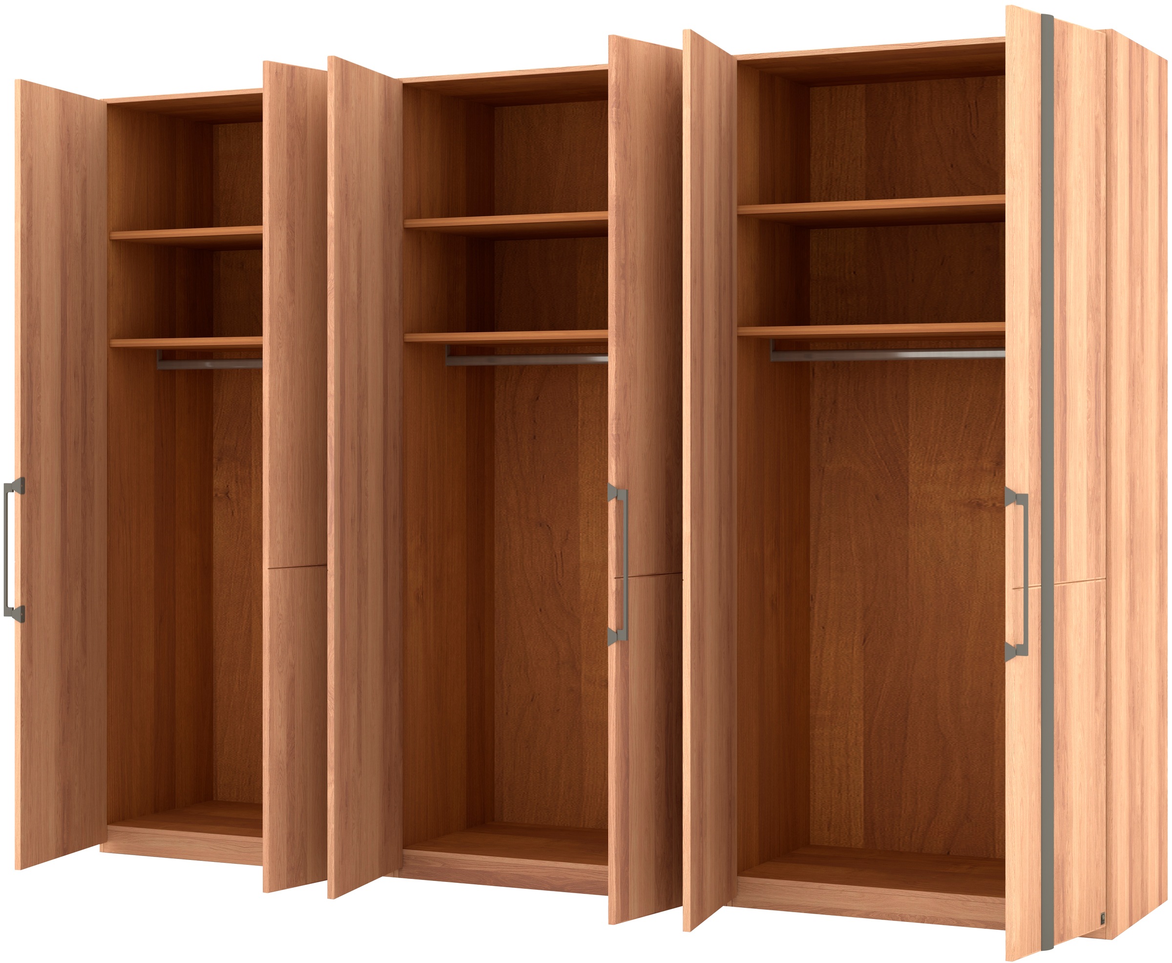 Musterring Drehtürenschrank »Sorrent, Kleiderschrank, teilmassiv Eiche«, (mit Türdämpfern, in 5 Breiten & 2 Höhen, extra Böden, MADE IN GERMANY), Türen in Eiche massiv mit Absetzung in Schiefer, verschiedene Maße