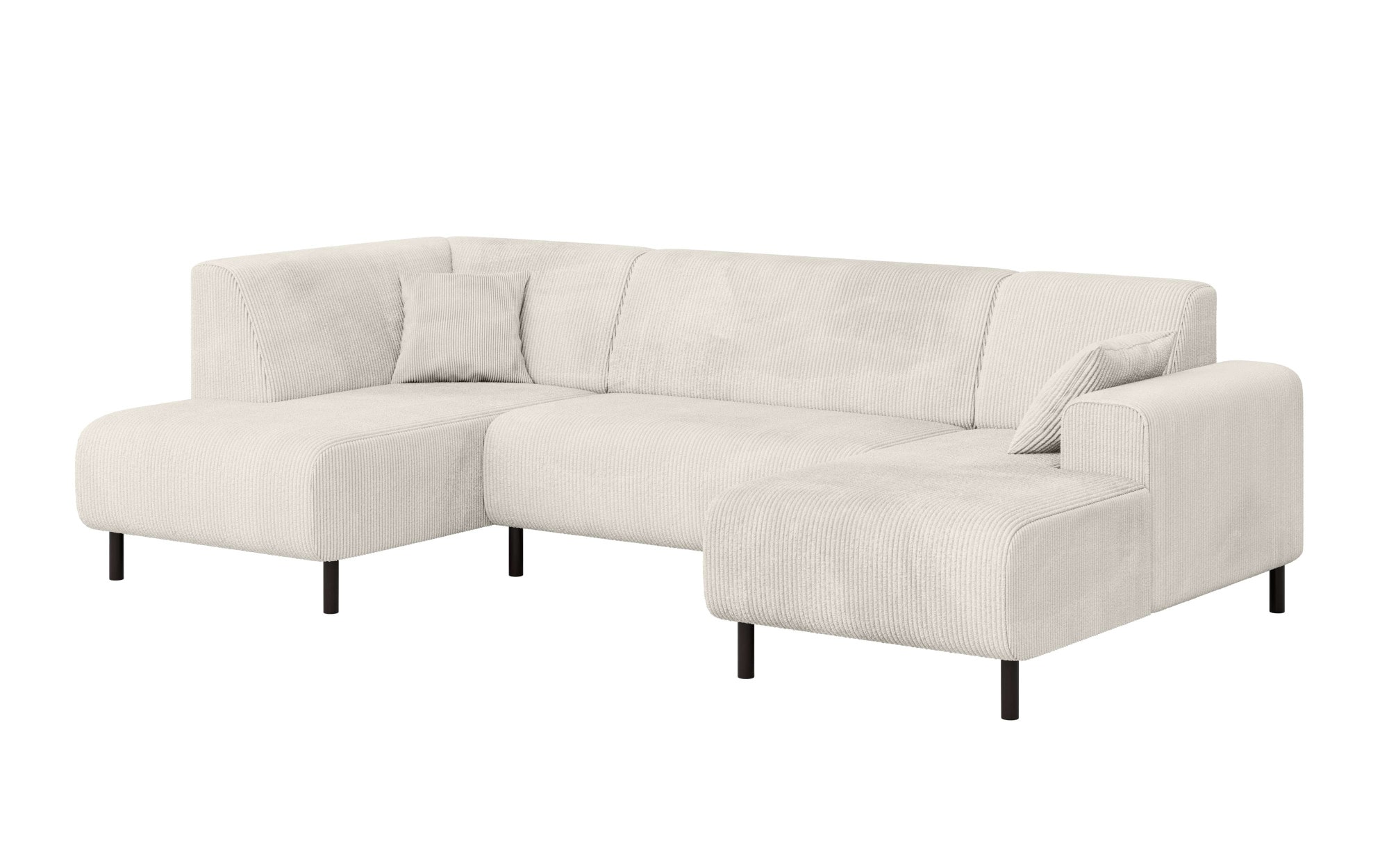 Home affaire Wohnlandschaft »ARROS U-Form mit Wellenunterfederung, Maße B/T/H: 300/163/81 cm«, incl. Zierkissen, mit Recamiere links/rechts bestellbar, auch in Cord