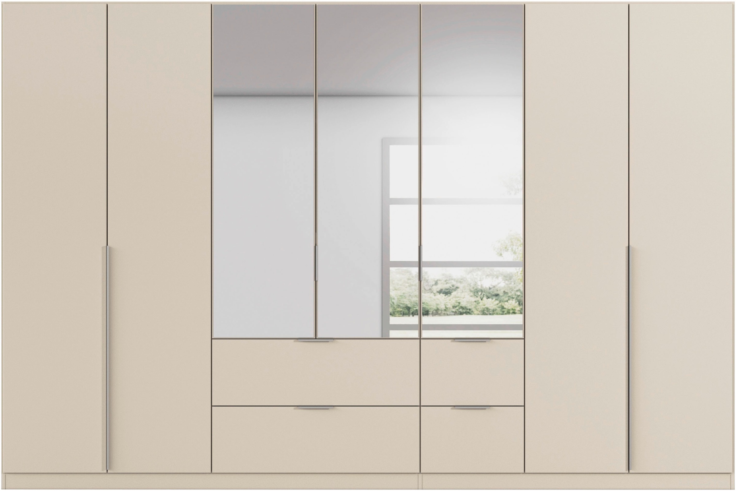 rauch Drehtürenschrank »Kleiderschrank Schrank Garderobe AGORDO mit Dekor- oder Hochglanzfront«, (in zwei Griff-Farben mit Dekor- oder Hochglanzfront), mit Außenschubkästen, in 6 Breiten und 2 Höhen MADE IN GERMANY