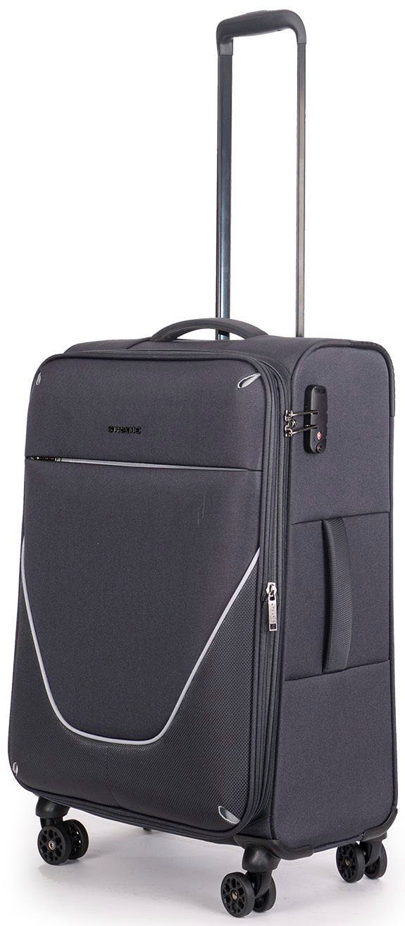 Stratic Weichgepäck-Trolley »Strong M, anthracite«, 4 Rollen, Reisekoffer großer Koffer Aufgabegepäck TSA-Schloss