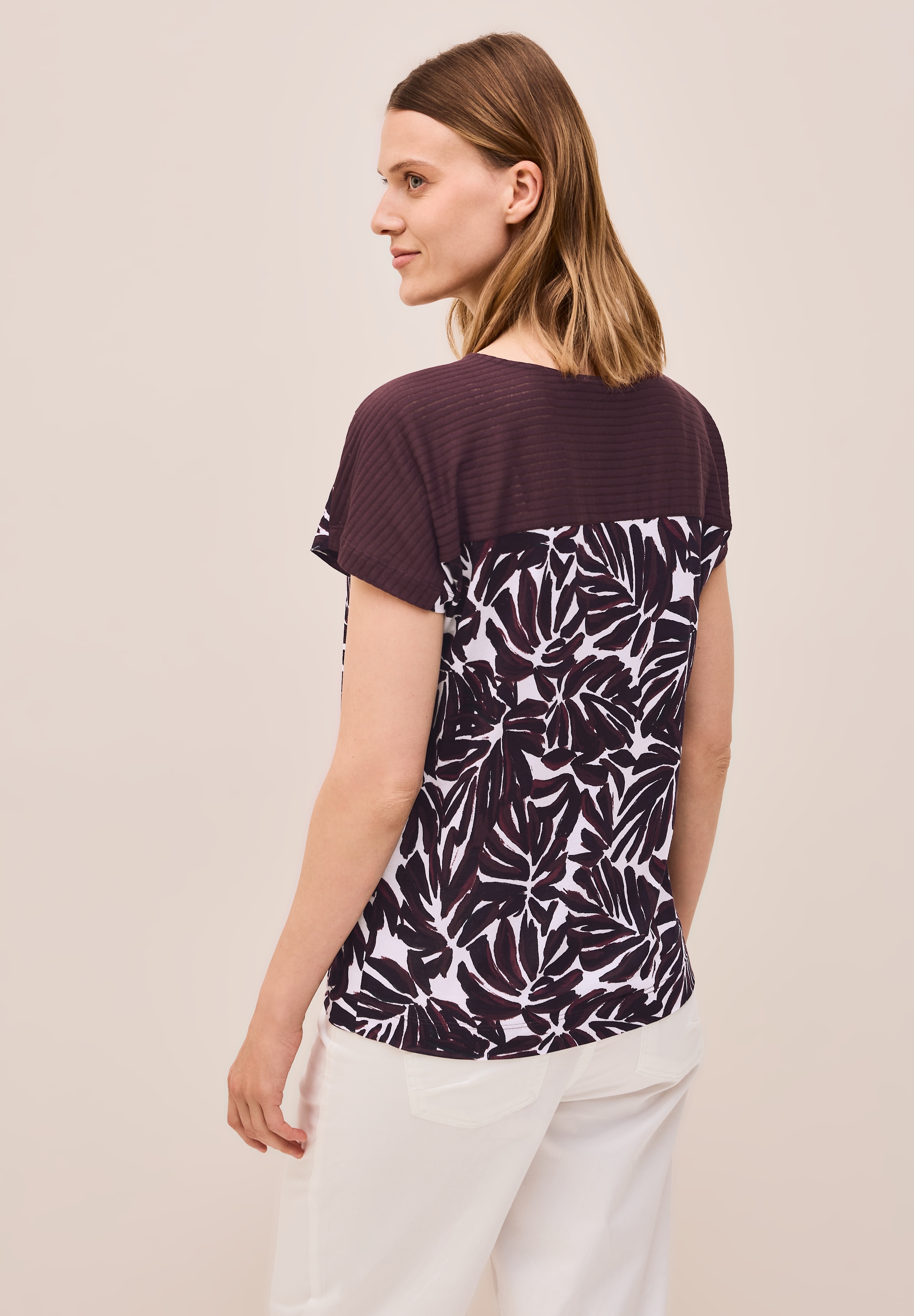 Cecil Print-Shirt, mit Details in Ausbrenner-Optik