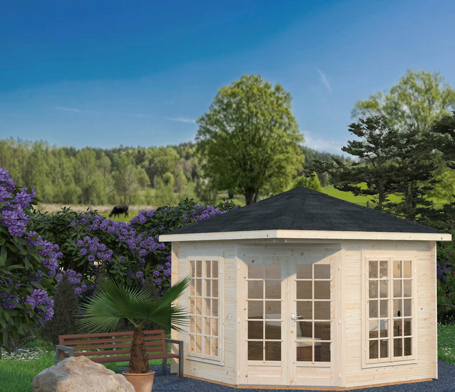 Palmako Gartenhaus »Pavillon Melanie«, naturbelassen