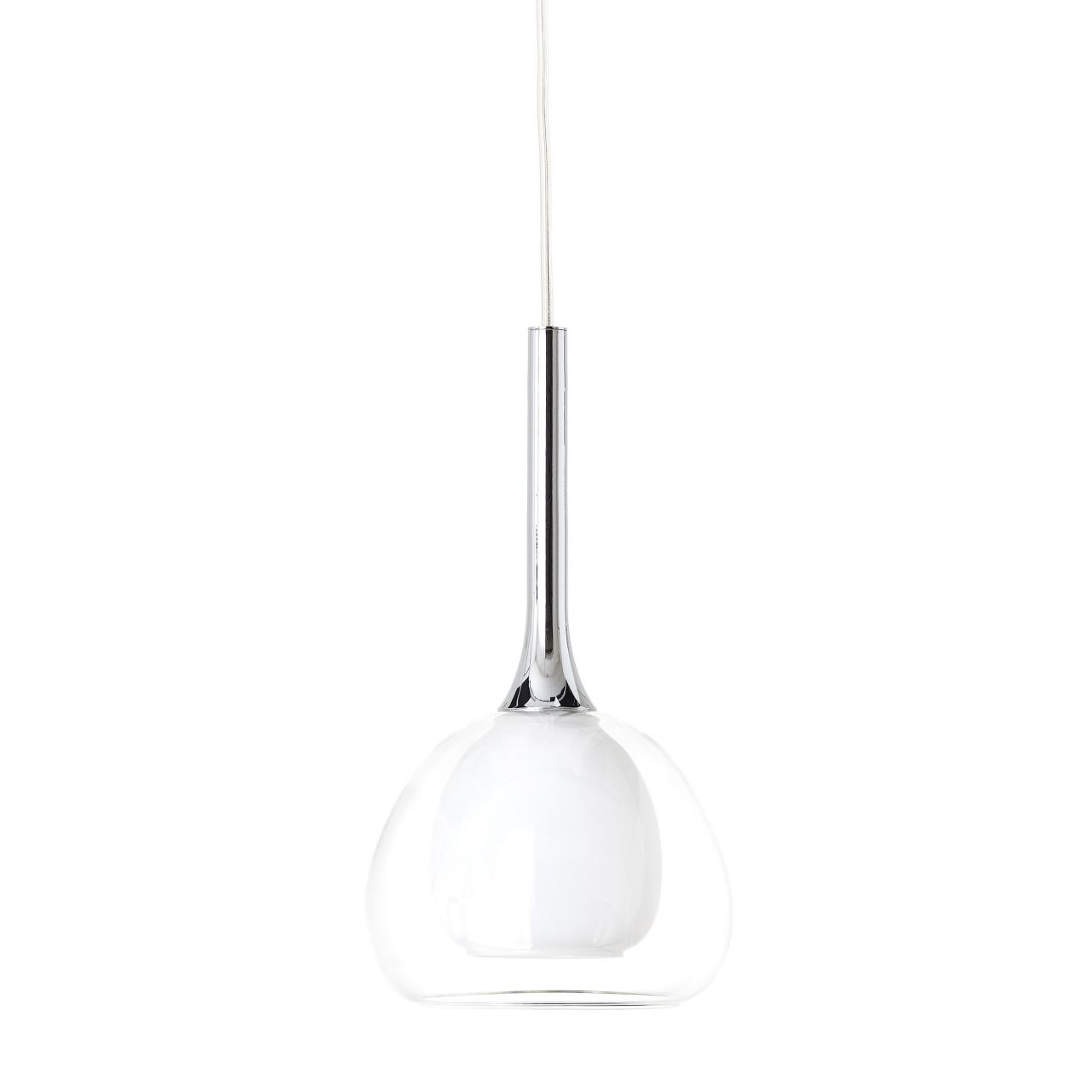 Brilliant Pendelleuchte »Hadan« E14 1 Stk. Hängelampe 10cm chrom/weiß-trans günstig online kaufen