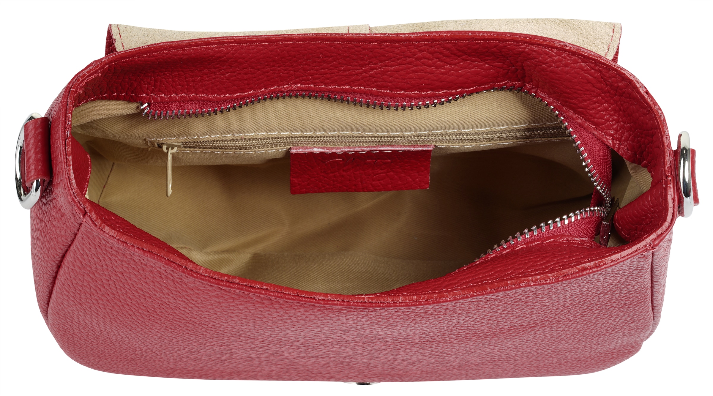 Cluty Umhängetasche, echt Leder, Made in Italy
