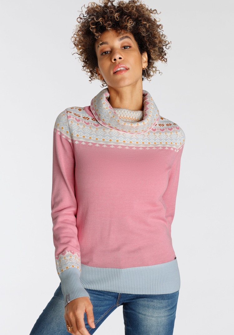 Norwegerpullover, mit trendigem Doppel-Schlauchkragen - NEUE KOLLEKTION