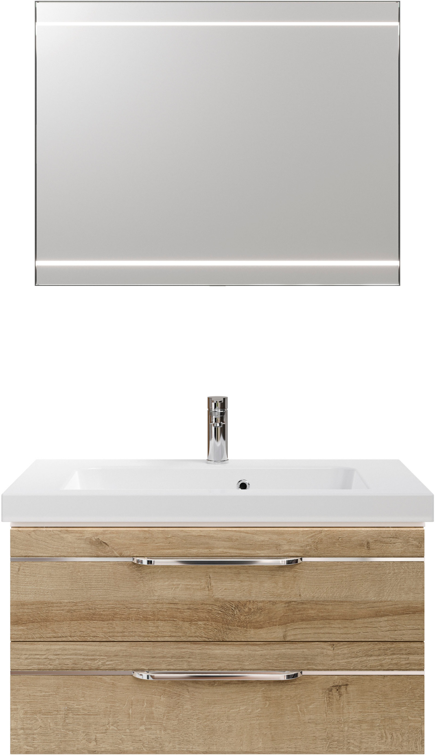 Saphir Badmöbel-Set »Balto 2-teilig Mineralmarmor-Waschtisch mit LED-Spiege günstig online kaufen