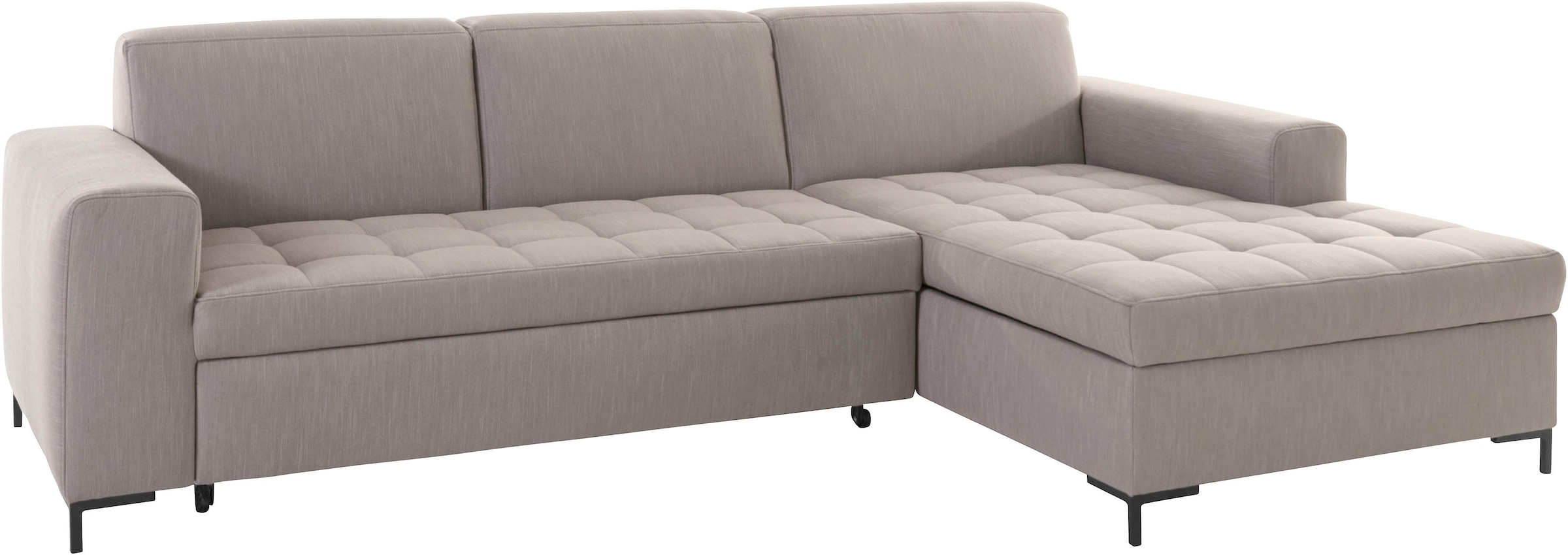 OTTO products Ecksofa »Grazzo L-Form«, hochwertige Stoffe aus recyceltem Material, Steppung im Sitzbereich