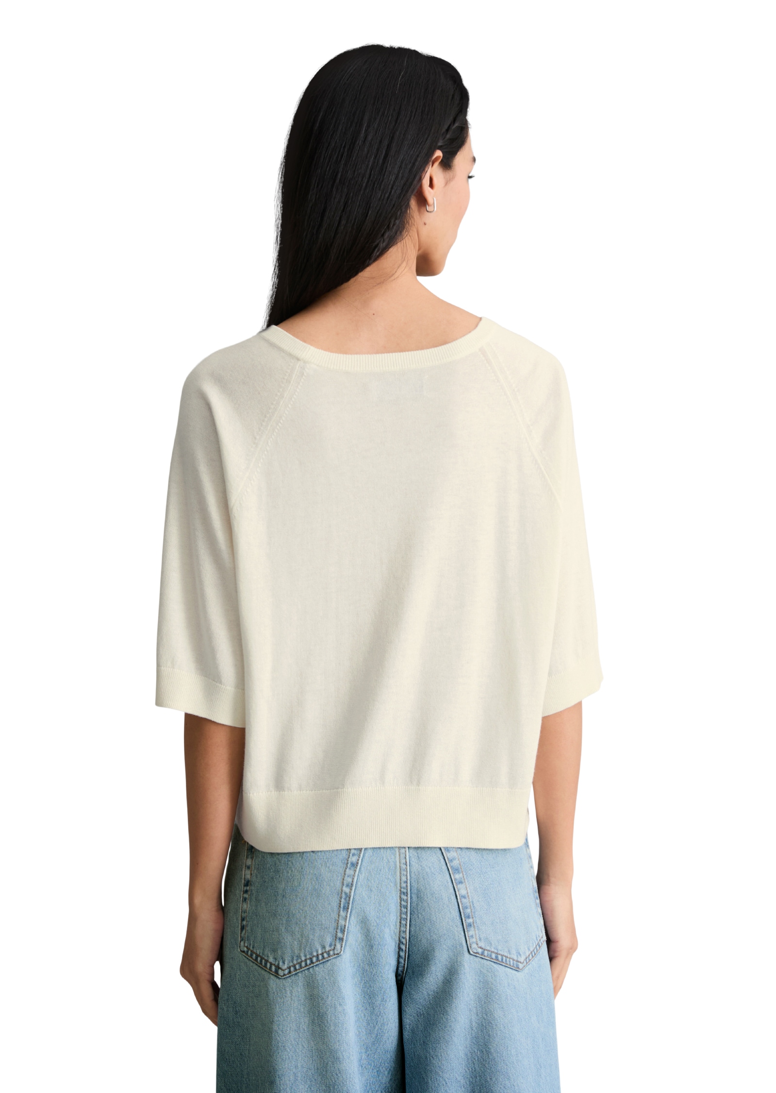 Marc O'Polo DENIM Kurzarmpullover relaxed aus weichem Organic-Cotton-Modal-Mix