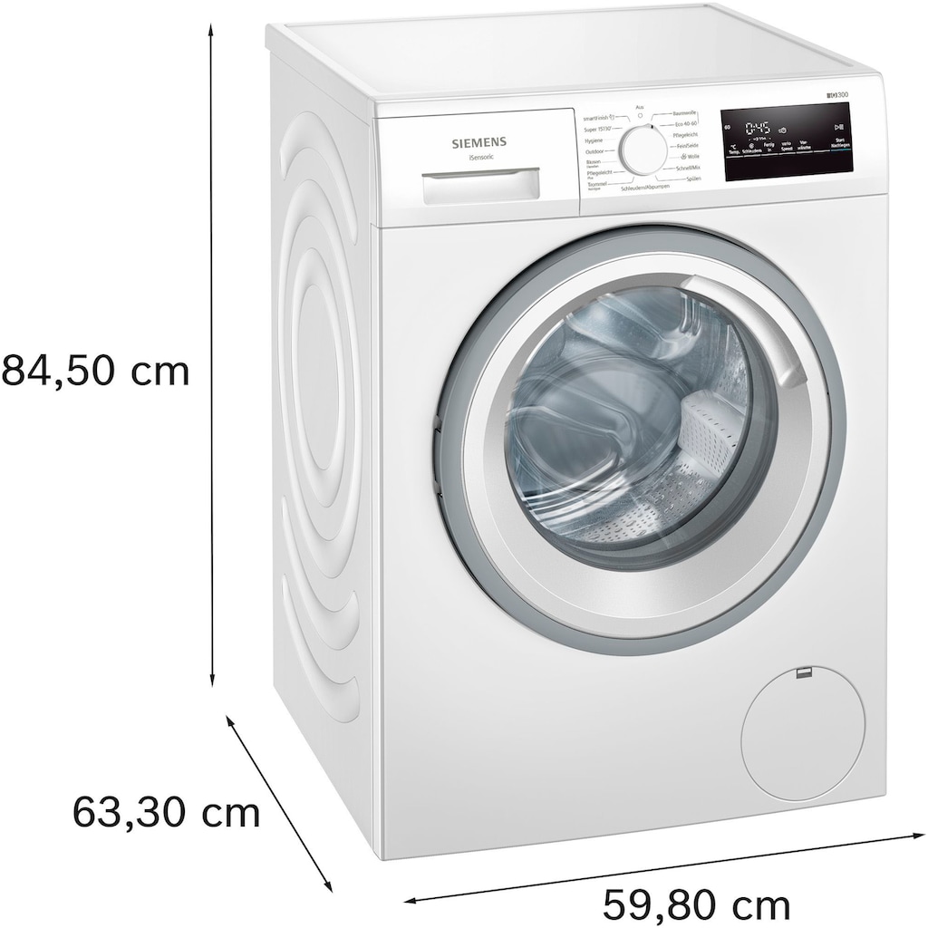 SIEMENS Waschmaschine »WM14N12A«, iQ300, WM14N12A, 9 kg, 1400 U/min