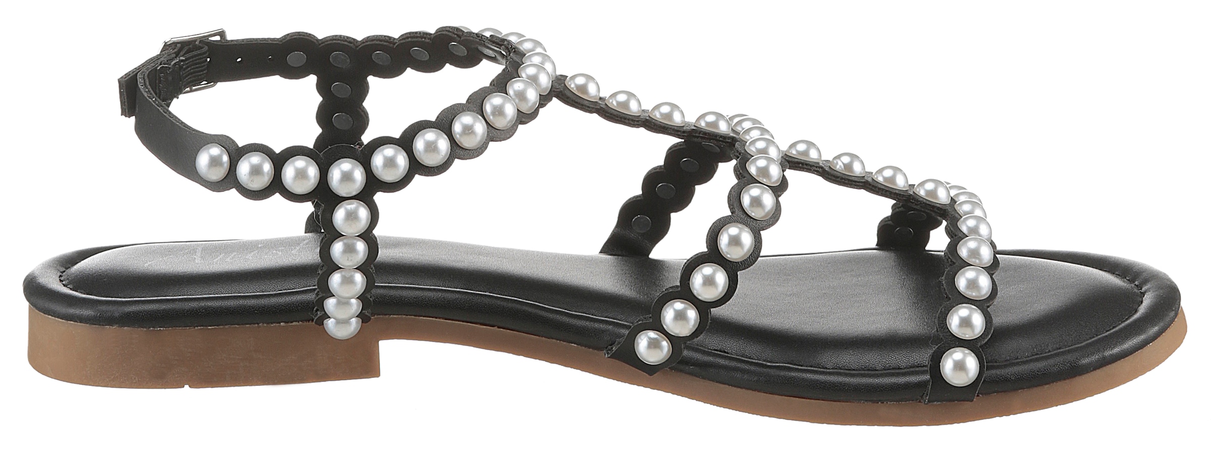 Aniston SHOES Riemchensandale, Sommerschuh, Sandale, Blockabsatz, Zierperlen - NEUE KOLLEKTION
