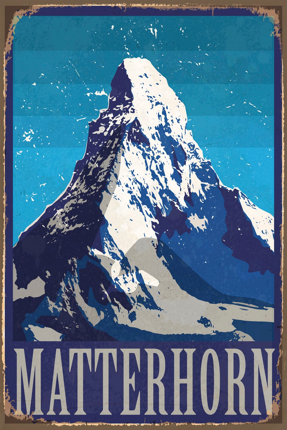 queence Metallbild »Matterhorn«, Berge & Alpenbilder, (1 St.), Stahlschild, Blechschild, Berge, Fernweh, Matterhorn