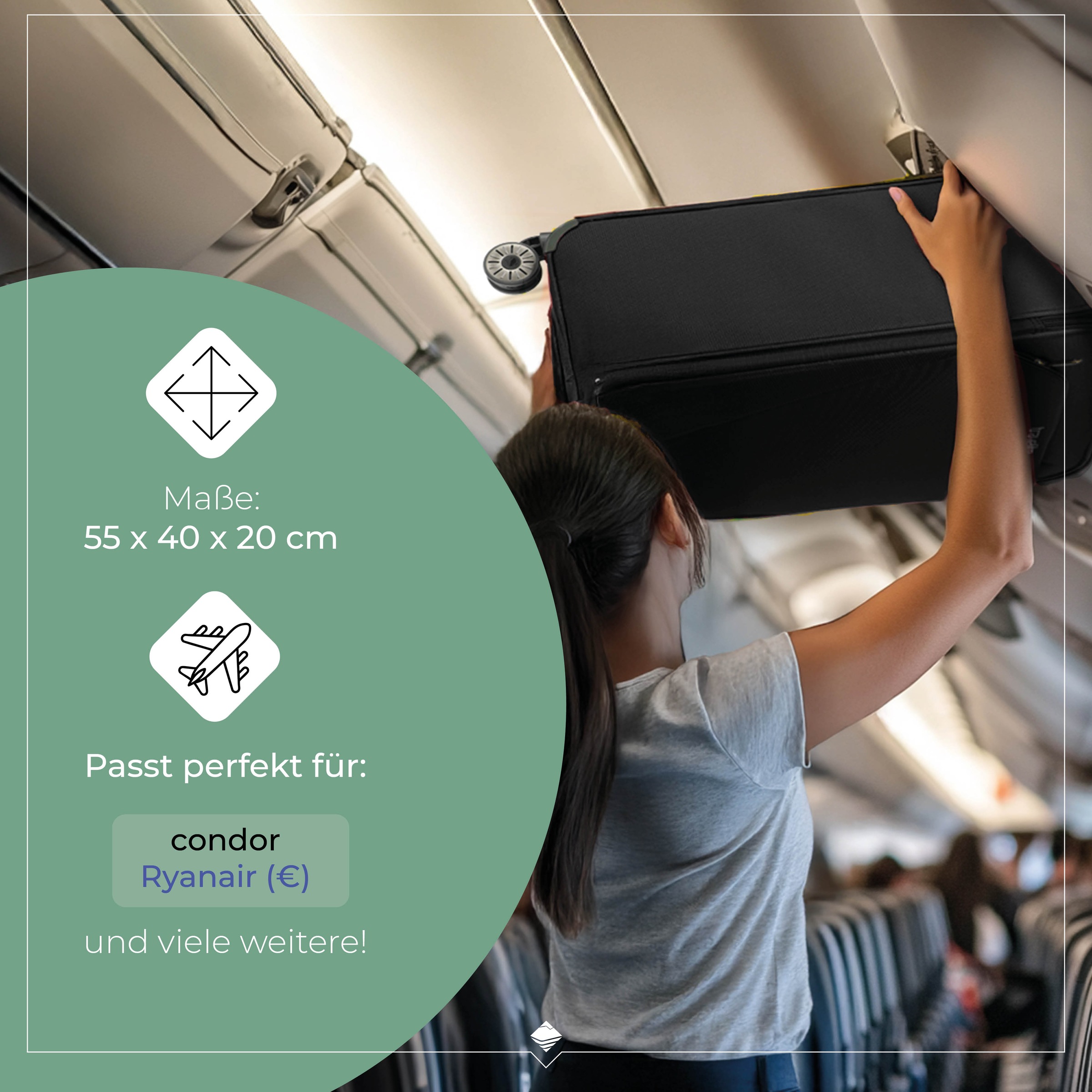 travelite Handgepäck-Trolley »JETPACK Multi Light 2 Cabin, konzipiert für Condor & Ryanair« 41 l 4 Rollen Weichgepäck-Koffer Handgepäck für die meisten gängigen Airlines