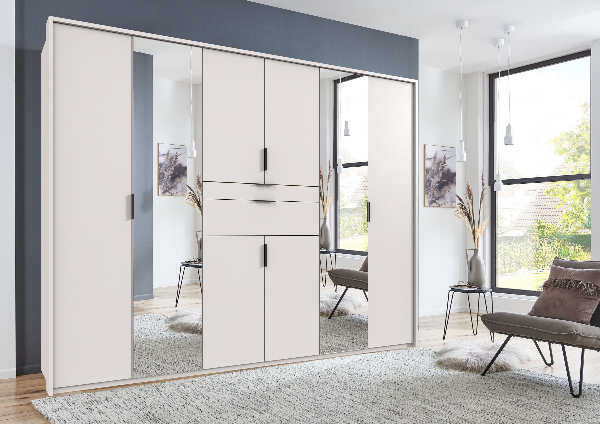 Wimex Drehtürenschrank »Moldau Kleiderschrank mit Spiegel Schlafzimmerschrank Bestseller«, Wähle deine Innenausstattung fertig konfiguriert im Schrank