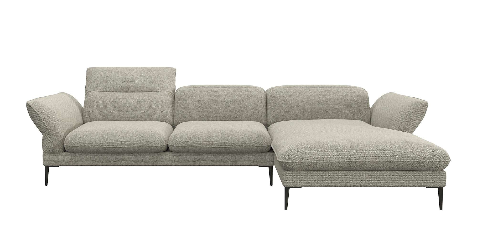 FLEXLUX Ecksofa »Salino, Funktionssofa mit Recamiere, Relaxsofa, Ecksofa« Sofa mit Arm- und Kopfteil-Verstellungen, Kaltschaum & Stahl-Wellen