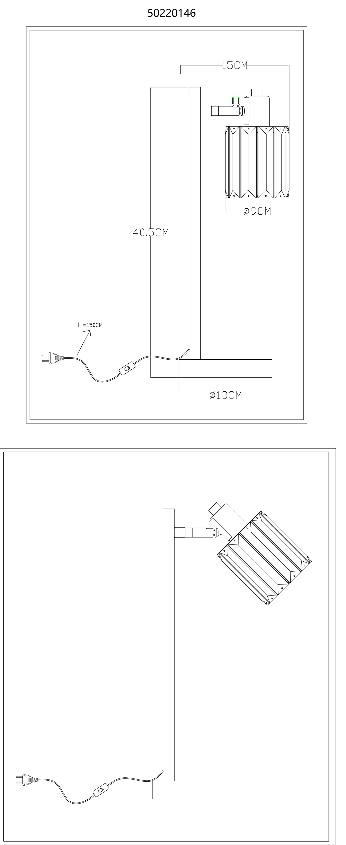 NOWA LED Tischleuchte »RUN«, 1 flammig, Leuchtmittel E14 | ohne Leuchtmittel, geeignet für E14-Fassung, Abmessungen 150x130x400
