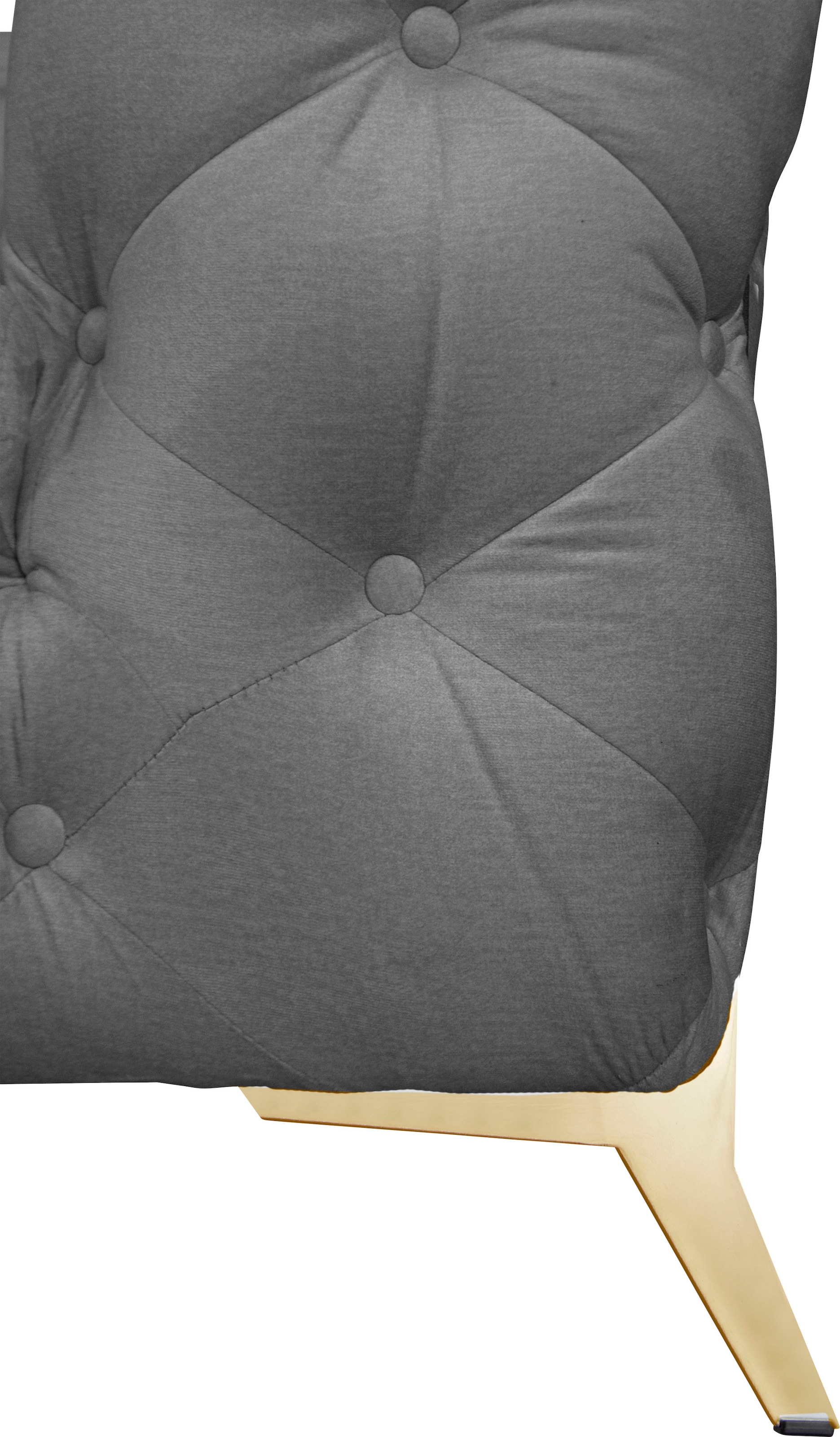 Leonique Chesterfield-Sofa »Amaury L-Form«, moderne Chersterfield-Optik, Breite 262 cm, Fußfarbe wählbar