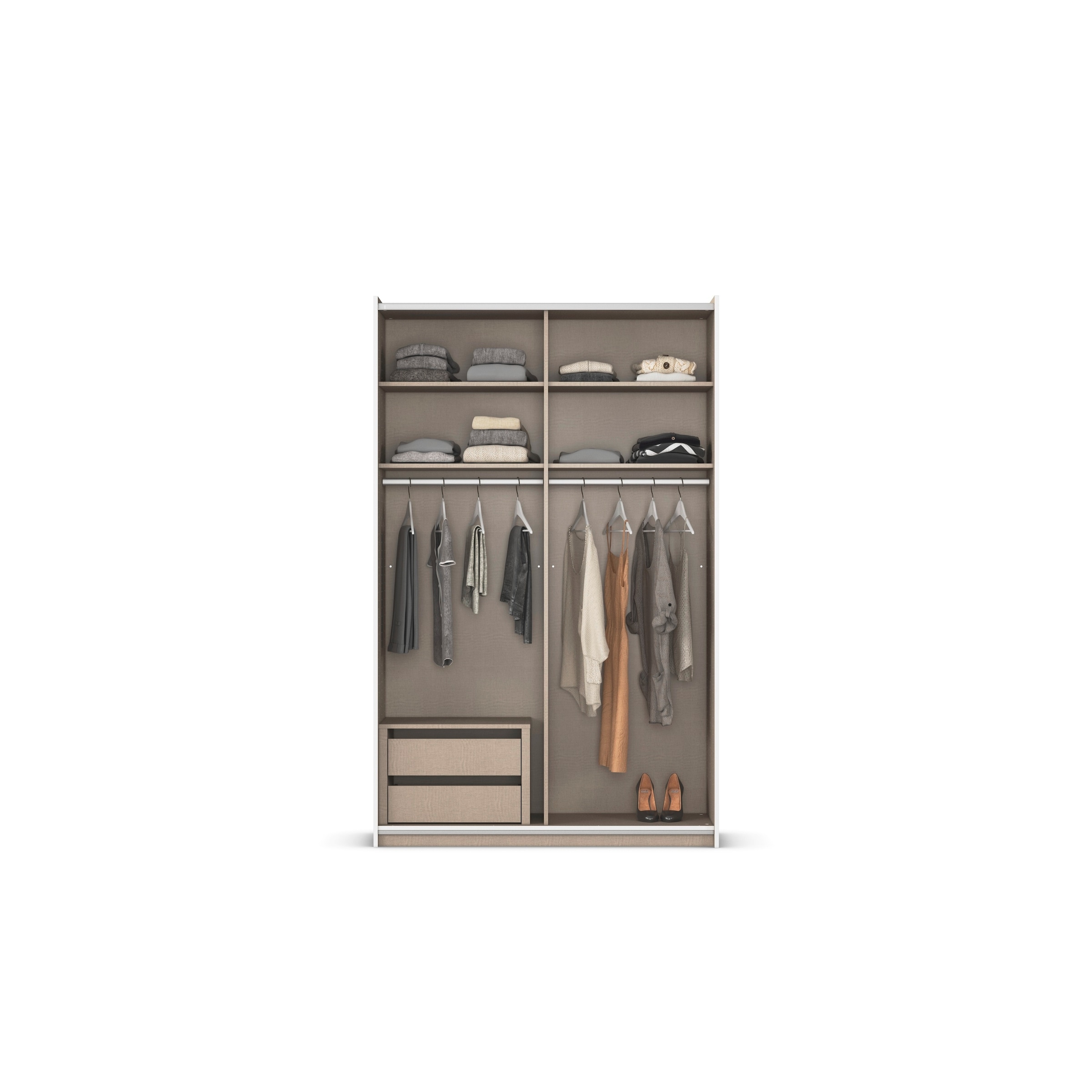 rauch Schwebetürenschrank »Kleiderschrank Schrank Garderobe Schlafzimmerschrank OXFORD«, (in 3 verschiedenen Ausstattungen BASIC/CLASSIC/PREMIUM), mit Griffleisten aus Metall, auch für kleinere Räume MADE IN GERMANY