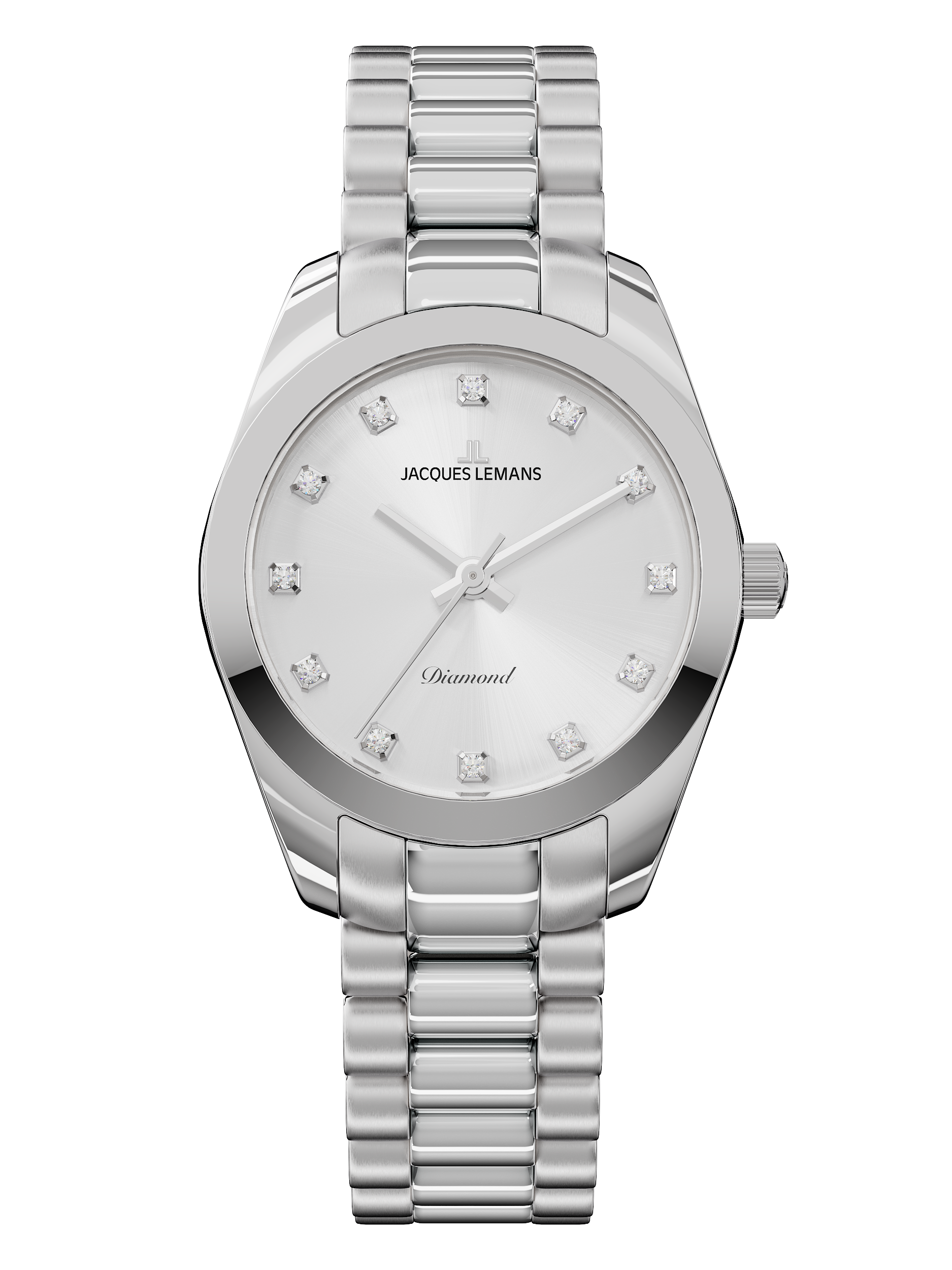 Jacques Lemans Quarzuhr »Derby Diamond« Armbanduhr, Damenuhr, Edelstahlarmband, Lab Grown