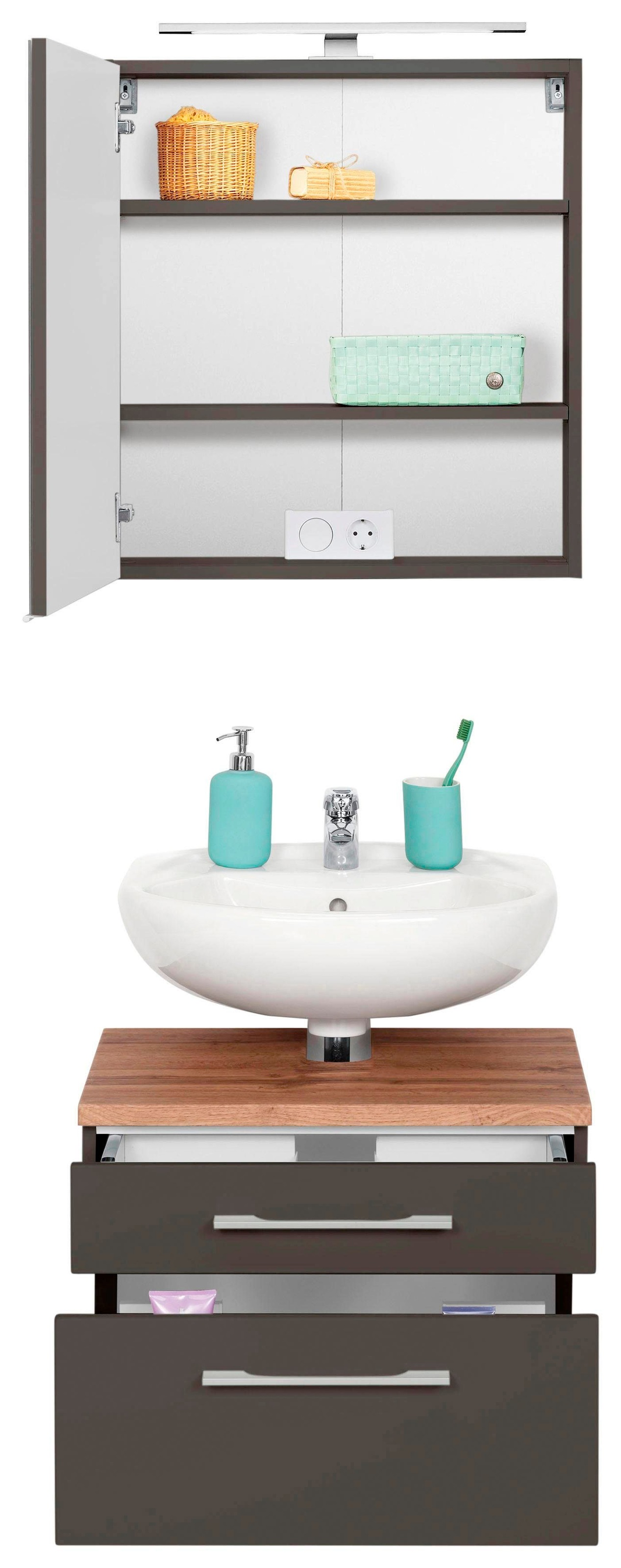 welltime Badmöbel-Set »Davos« 2 Stk. tlg. günstig online kaufen