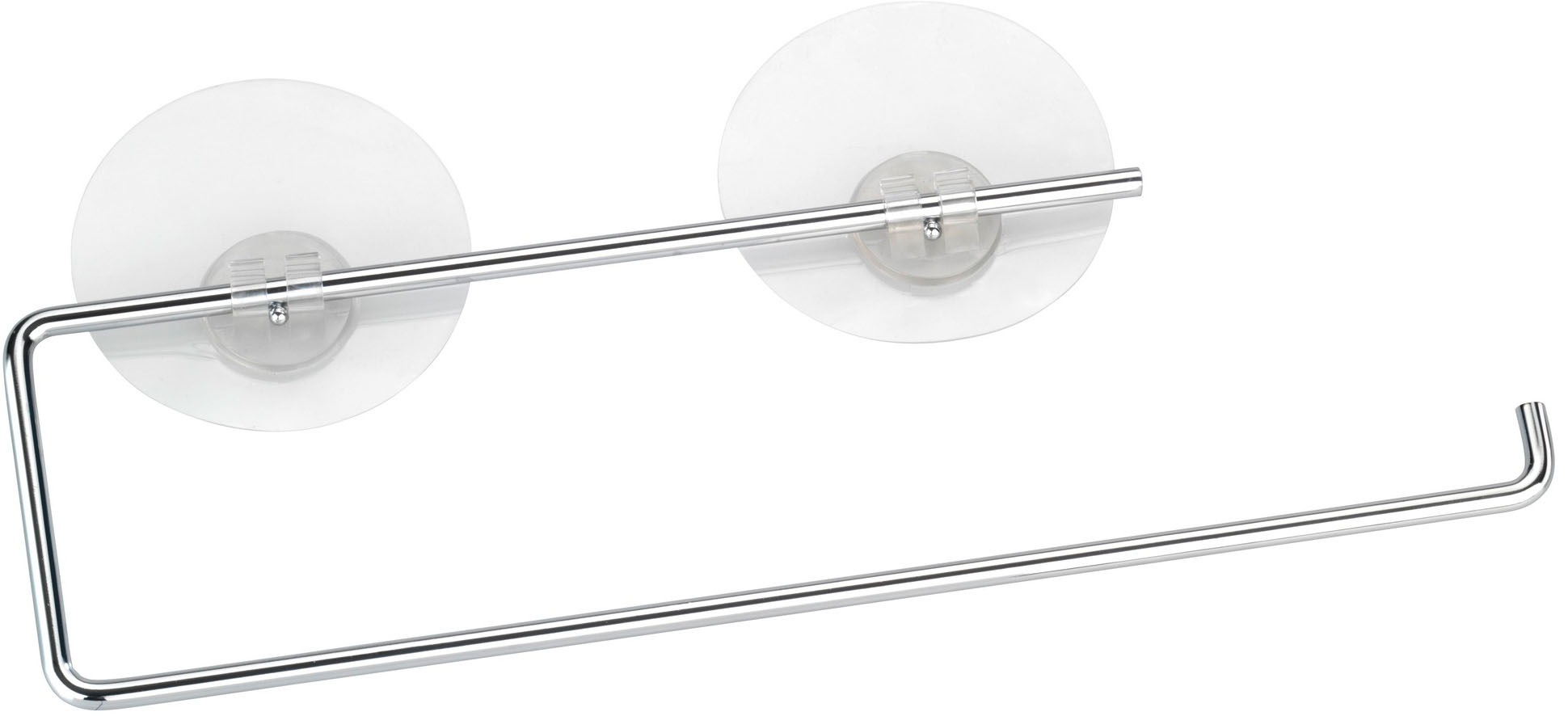 WENKO Wandrollenhalter »Modell Static-Loc®«, Küchenrollenhalter aus verchromtem Metall, Befestigen ohne Bohren