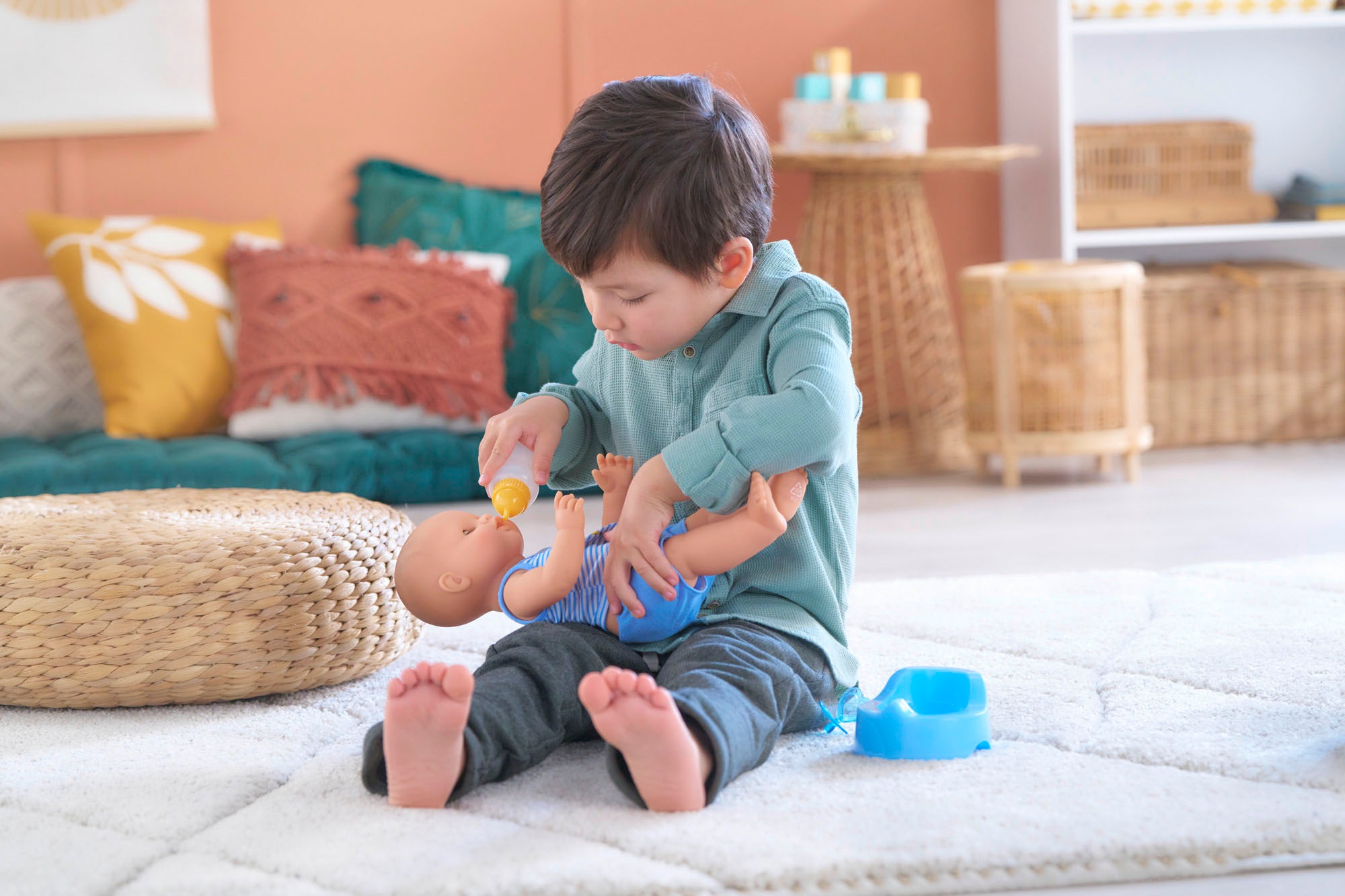 Corolle® Babypuppe »Mon Grand Poupon, Paul Trink+Näss Badebaby«, mit Vanilleduft